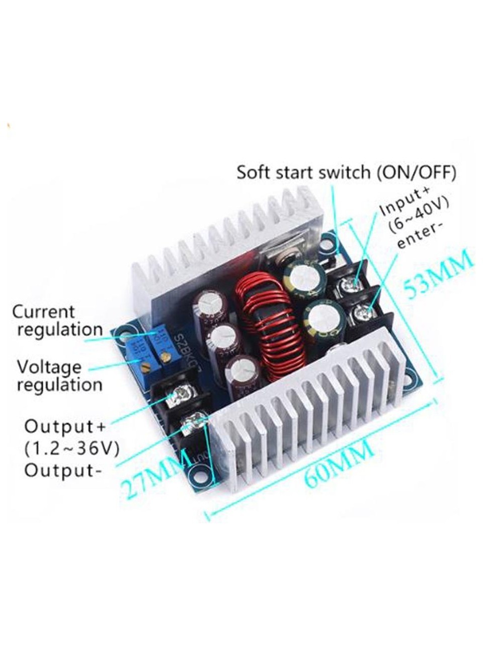 300W/20A DC-DC Buck Dönüştürücü - Gerilim Düşürücü Modül