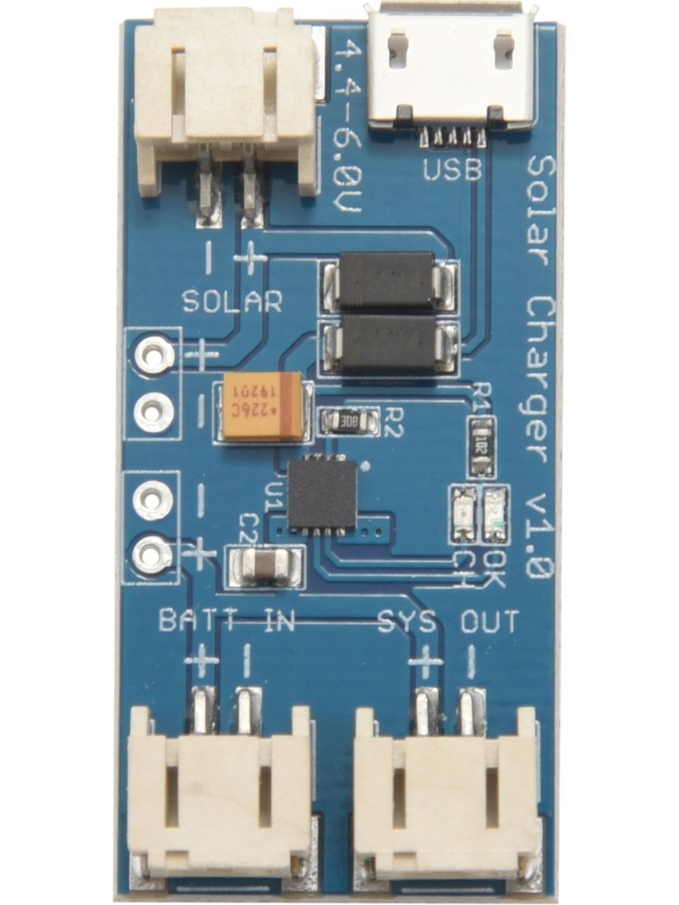 CN3065 mini güneş lityum pil şarj cihazı kurulu sürekli şarj akım 500mA li-po pil güneş paneli 2 pin JST konnektörü