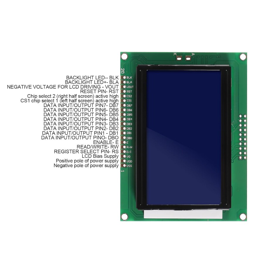 128X64 Mavi backlight Grafik LCD
