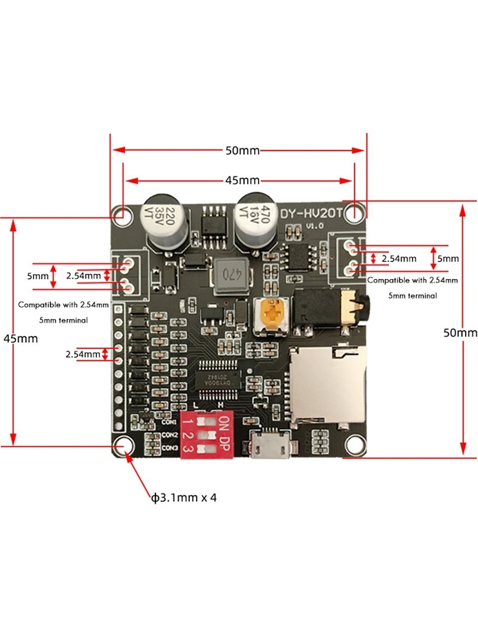 DY-HV20T Ses Çalma MP3 Modül