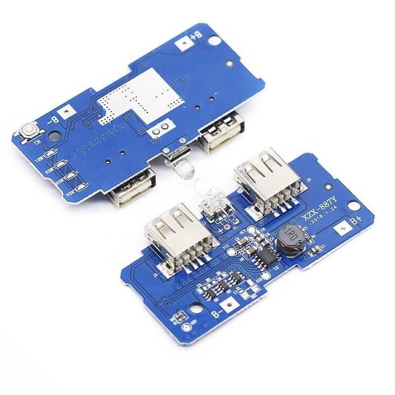 18650 Çift Mikro Led USB 3.7 V 5 V 2A Boost Mobil Güç Bankası DIY 18650 Lityum Pil Şarj Cihazı PCB kartı Step Up Modülü