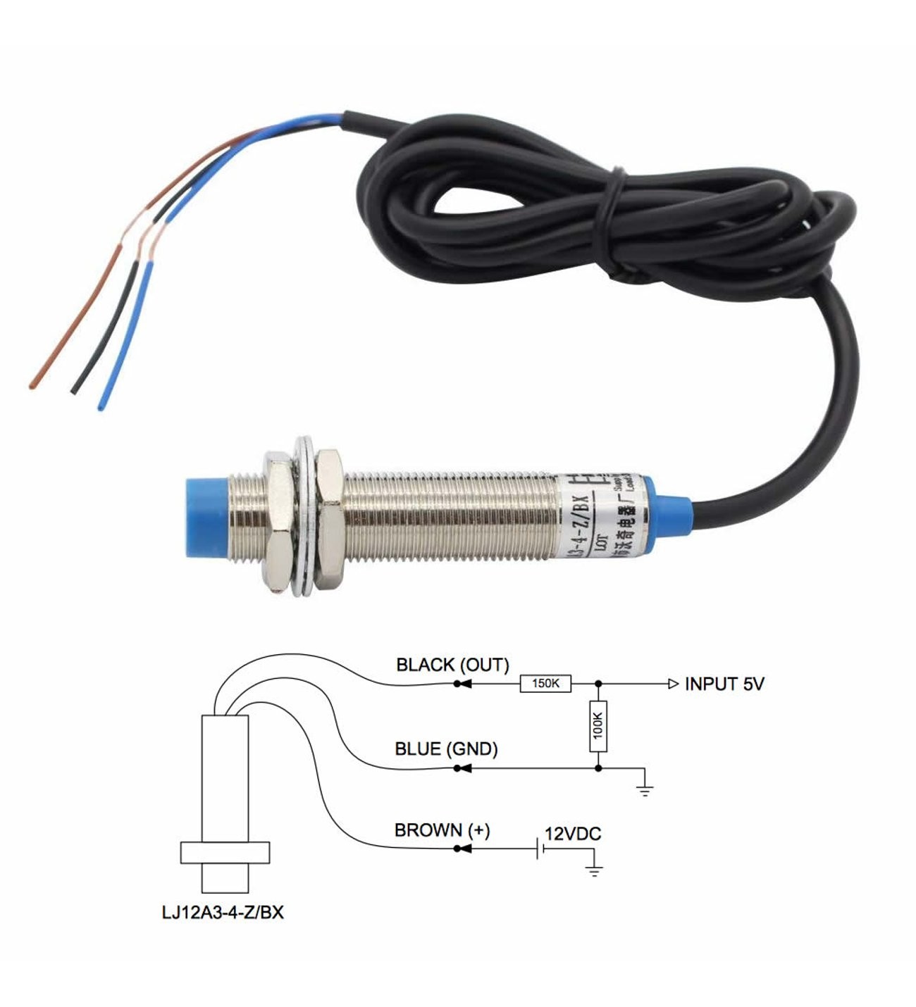 LJ18A3-8-Z/BY Endüktif Mesafe Sensörü - 8mm, DC10-30V