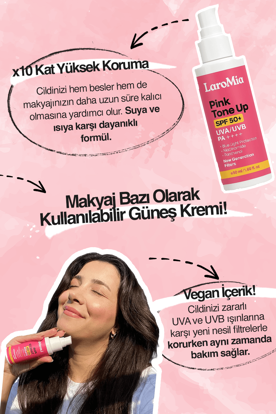 Pink Tone Up Güneş Koruyucu Krem