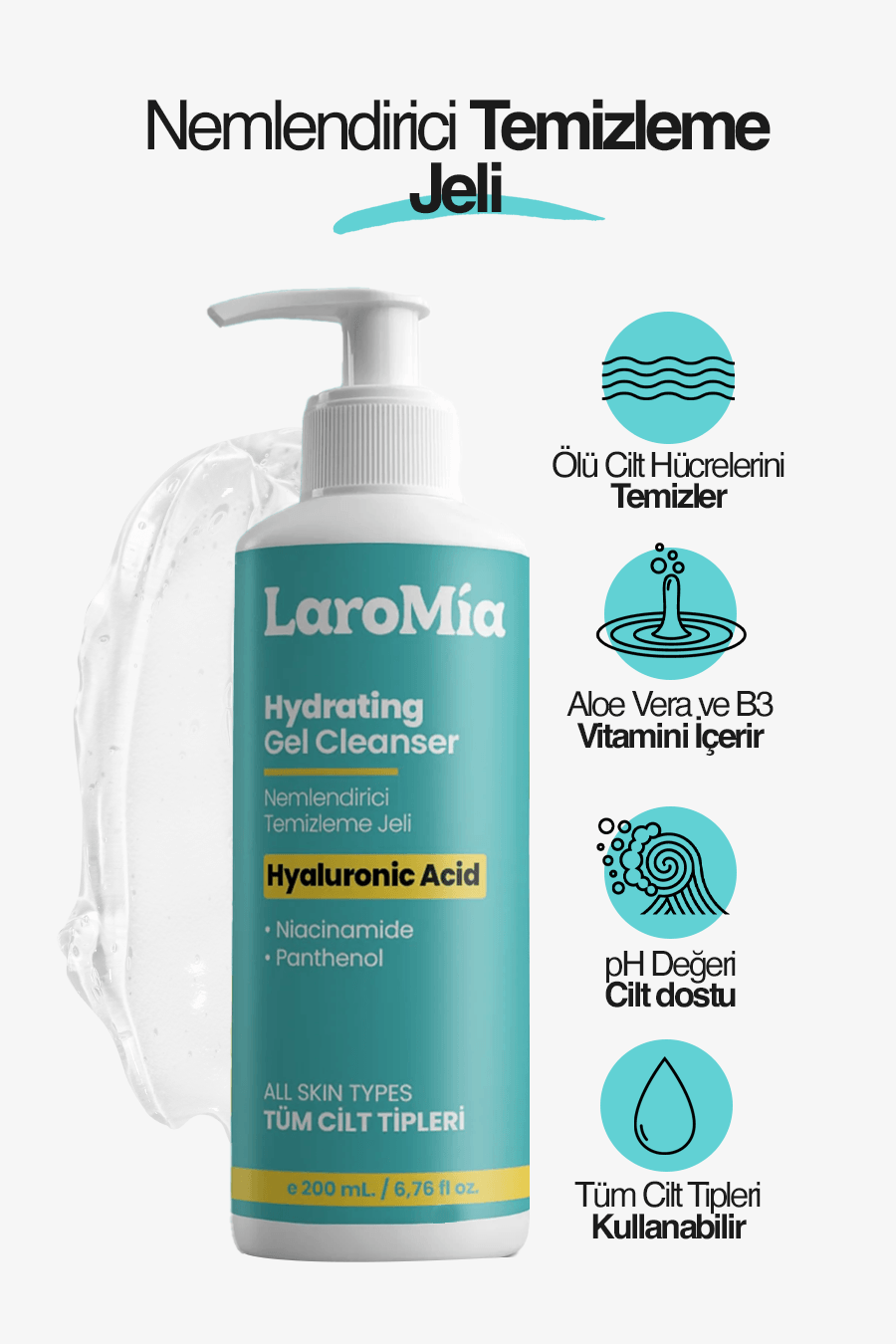 Cilt Bariyerini Güçlendiren Nemlendirici Temizleme Jeli (200 ml)