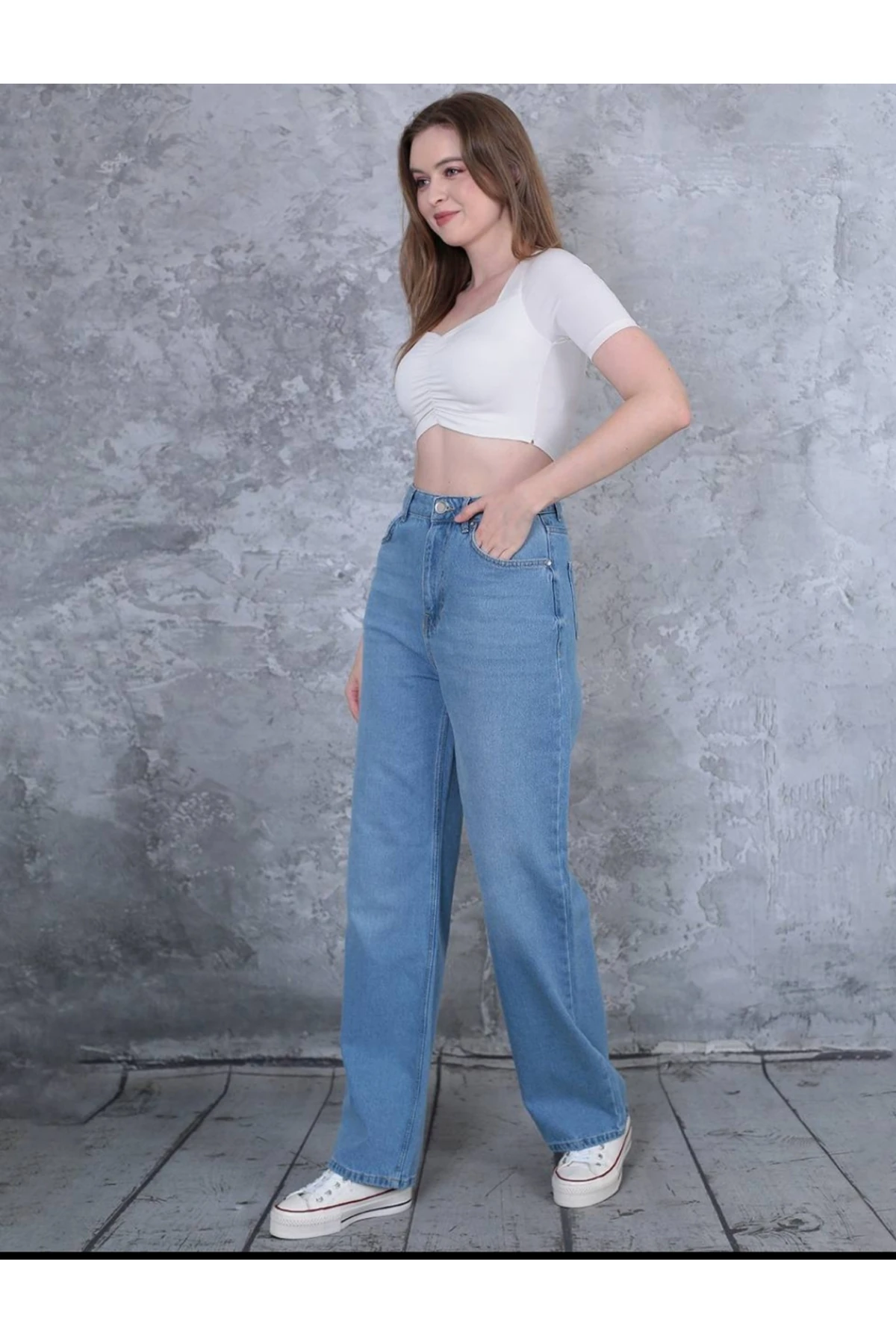 Açık mavi Palazzo jeans