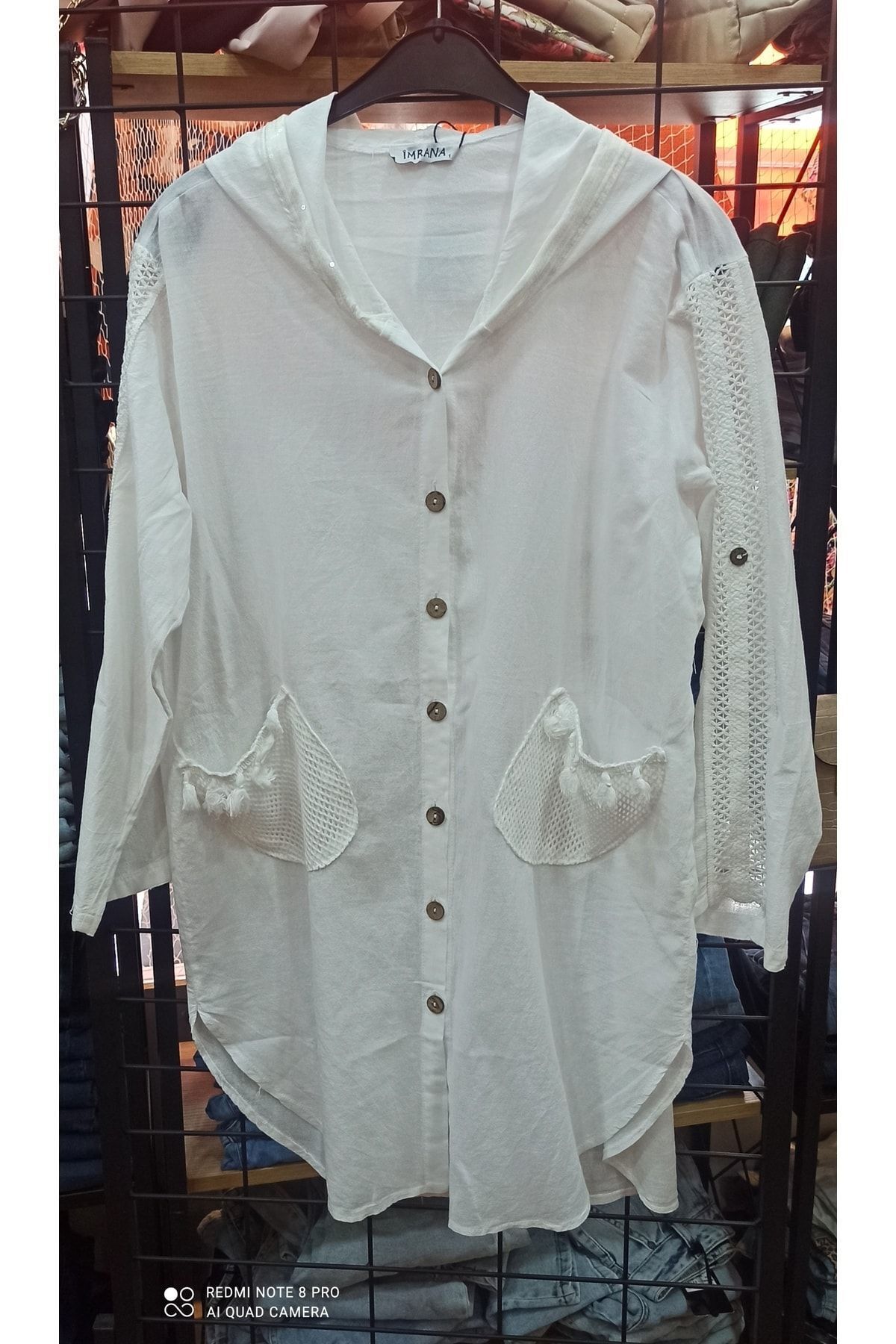Otantik Beyaz Keten Tunik