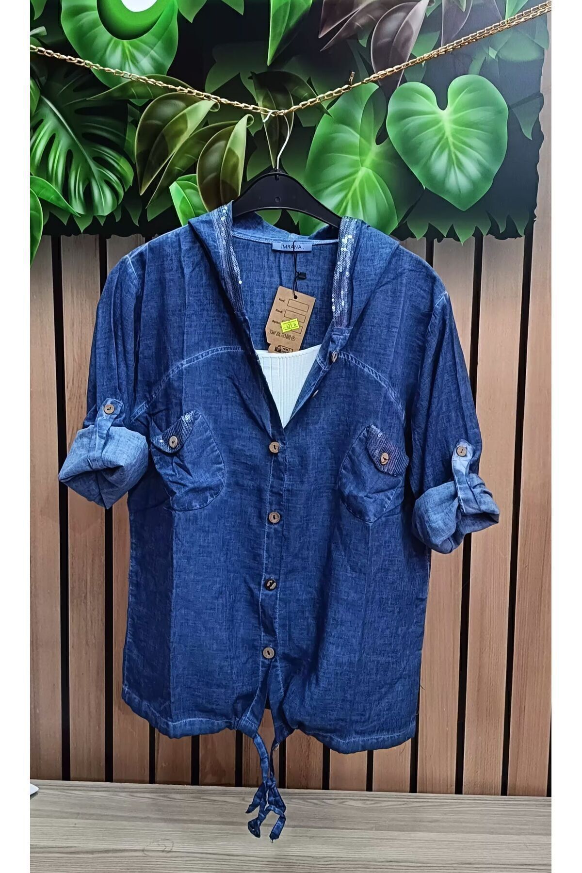 Kot rengi keten gömlek