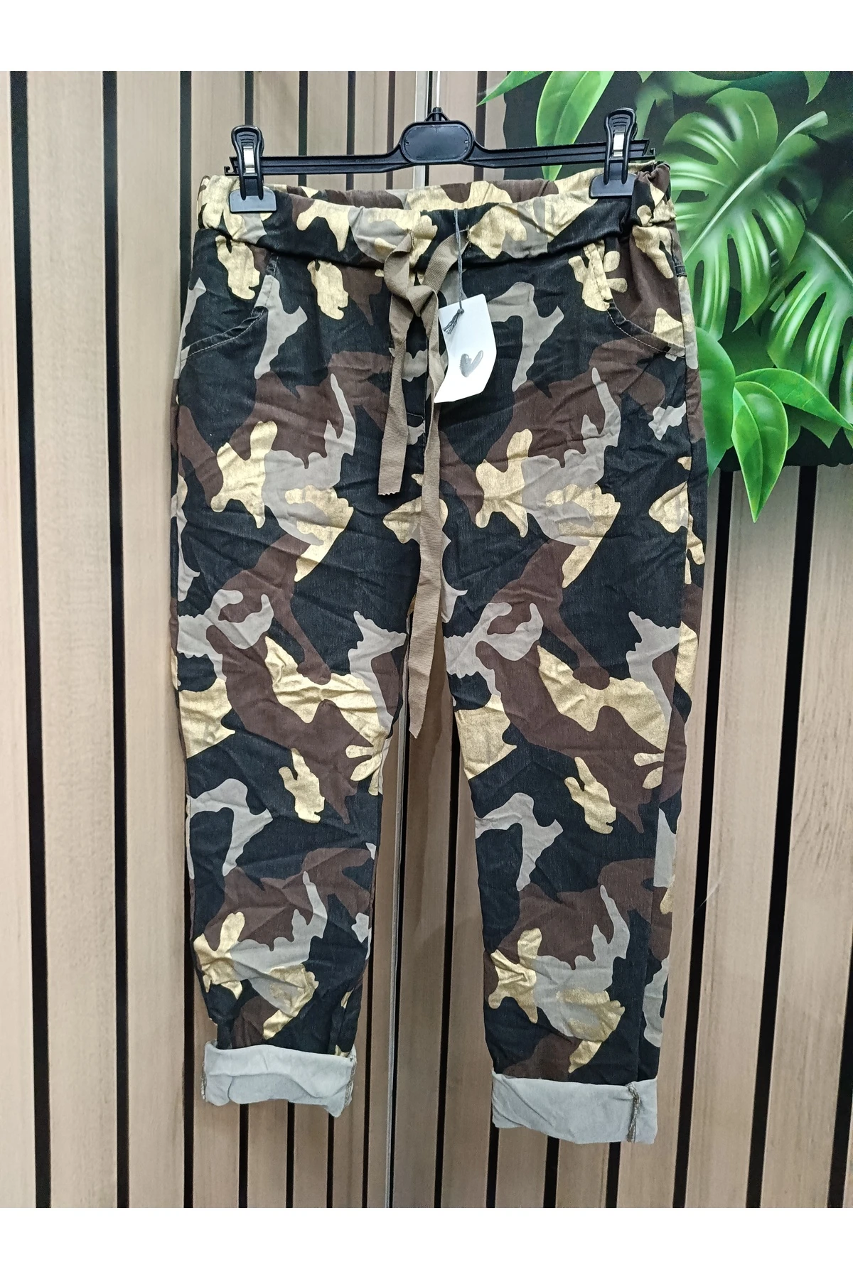 İtalyan gold varaklı pantolon