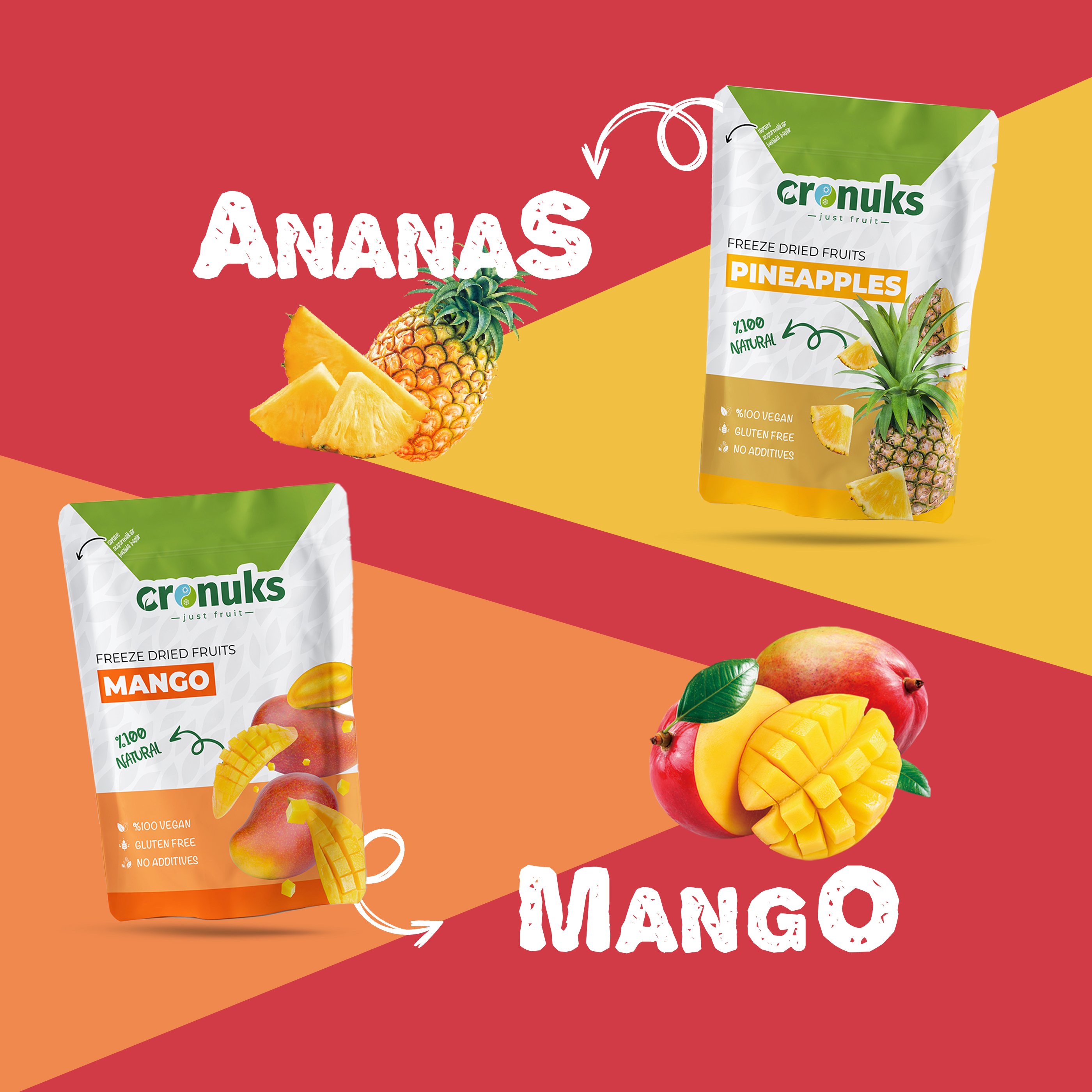 Freeze Dried 2'li Tropikal Meyveler Mango - Ananas