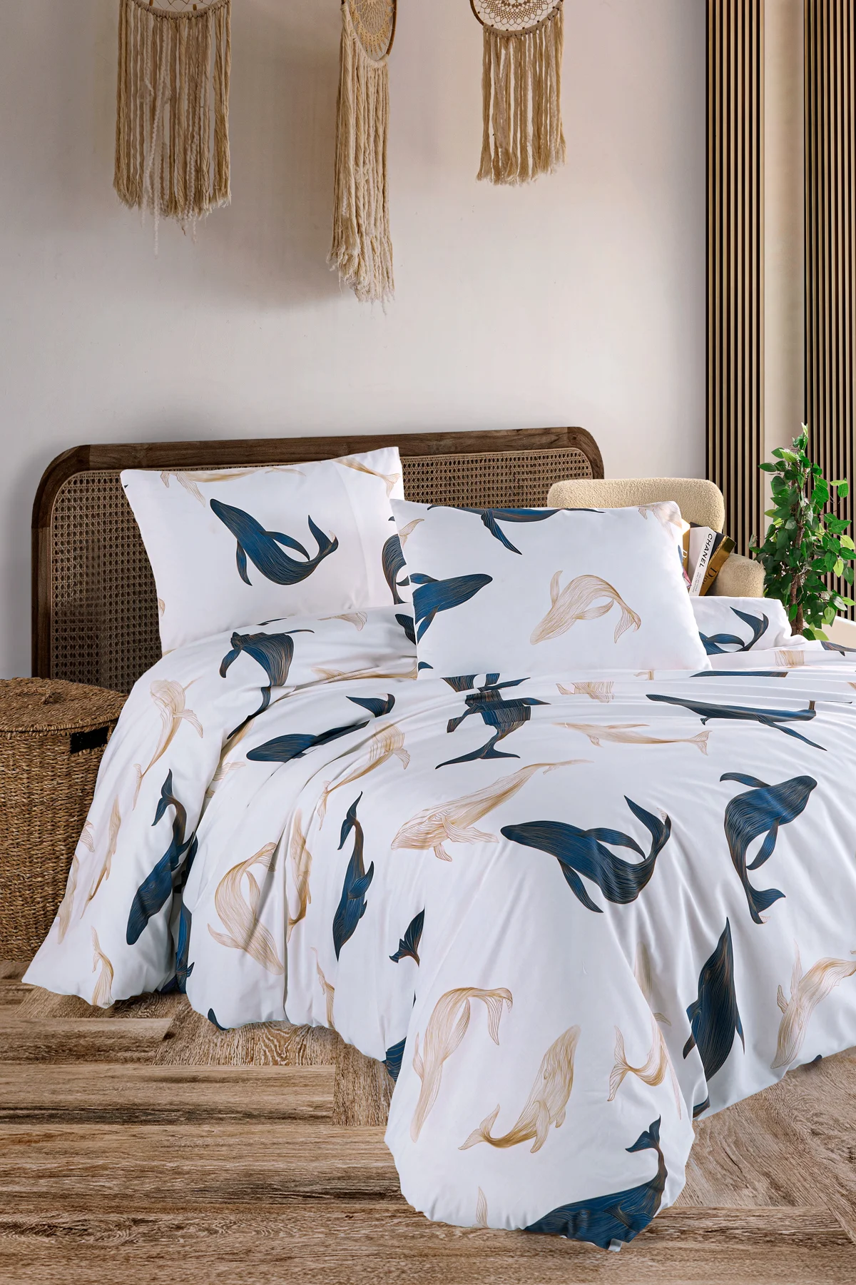 Whale%100 Pamuk Çift Kişilik Nevresim Seti