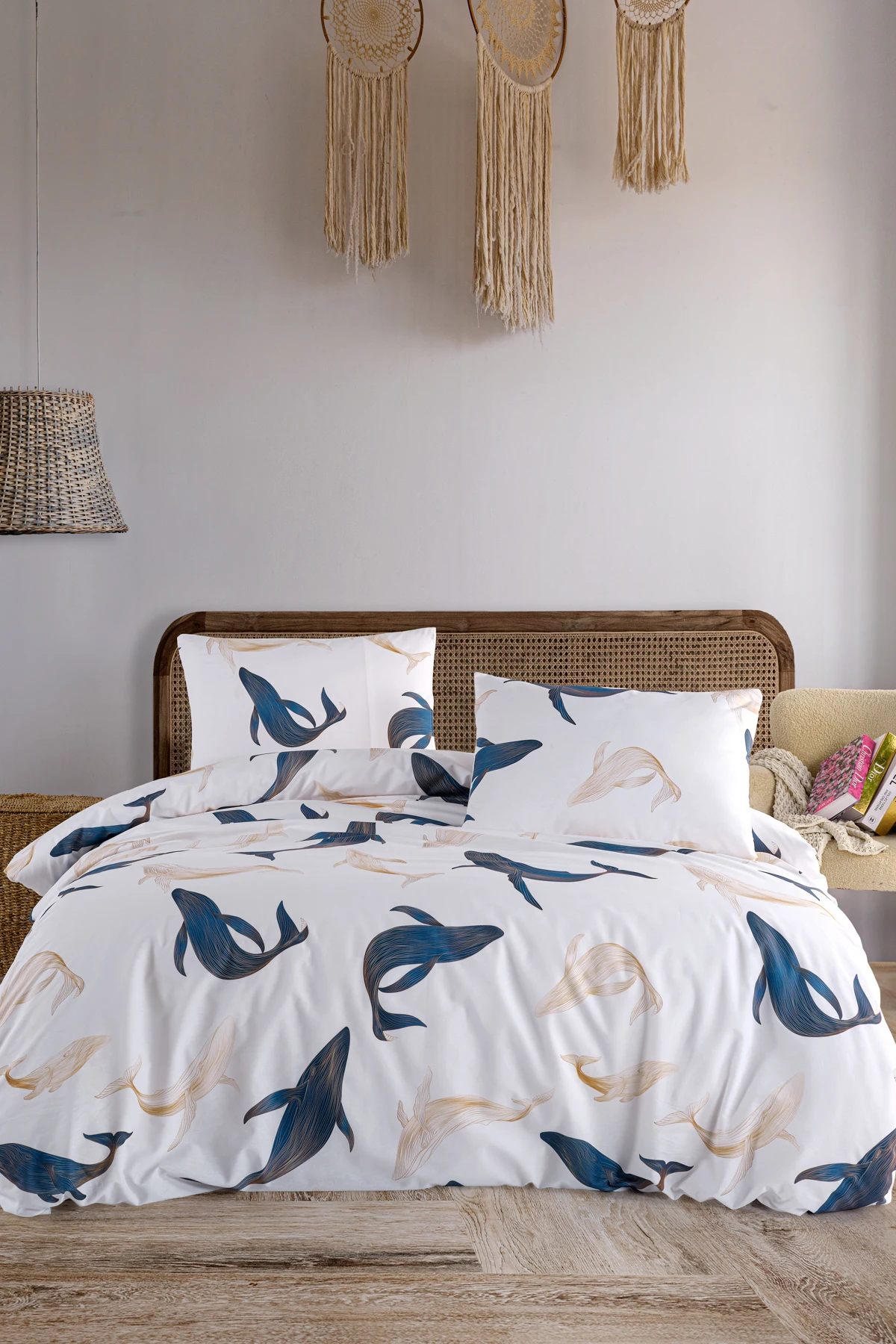 Whale%100 Pamuk Çift Kişilik Nevresim Seti