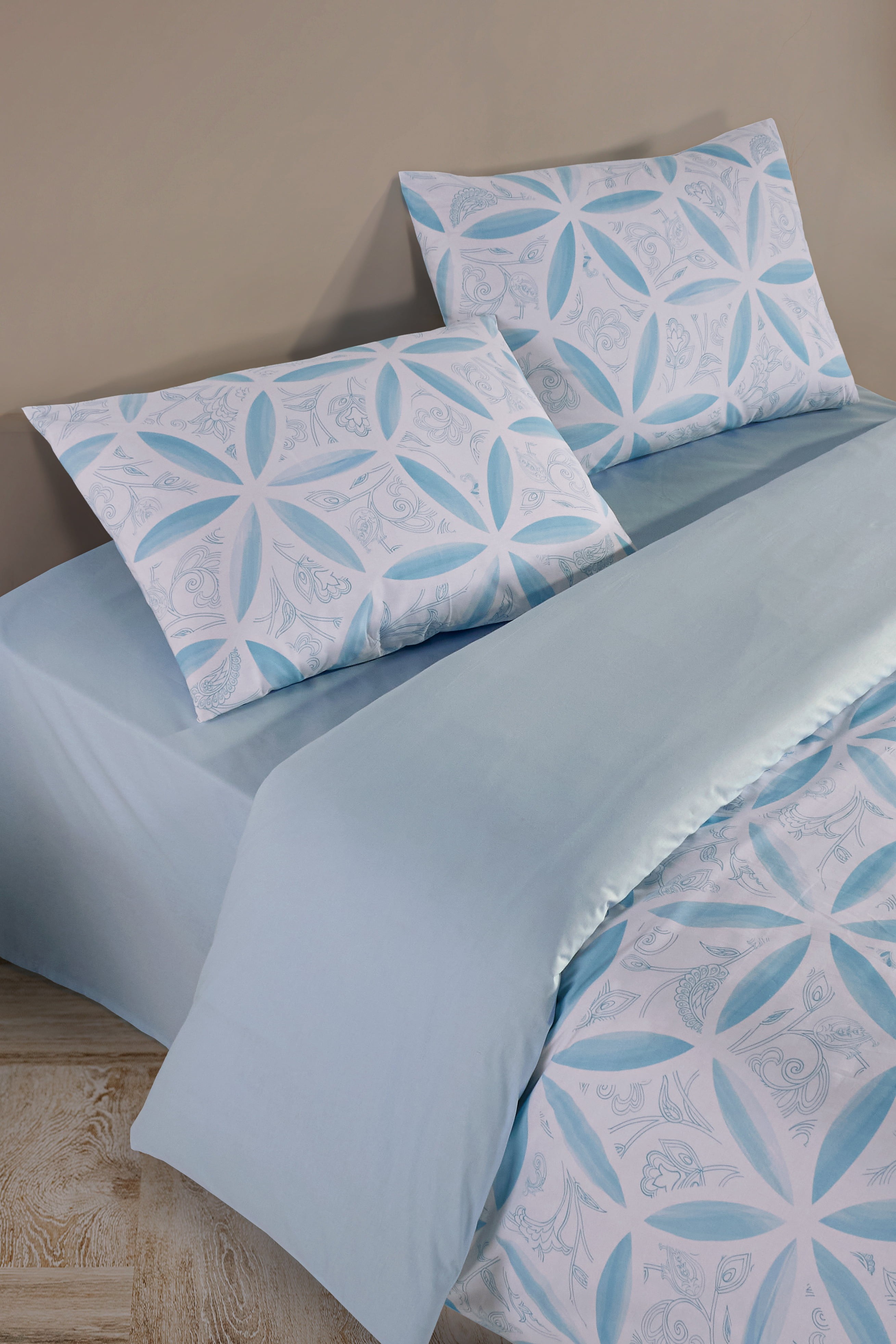 Evelya Blu %100 Pamuk Çift Kişilik Nevresim Takımı