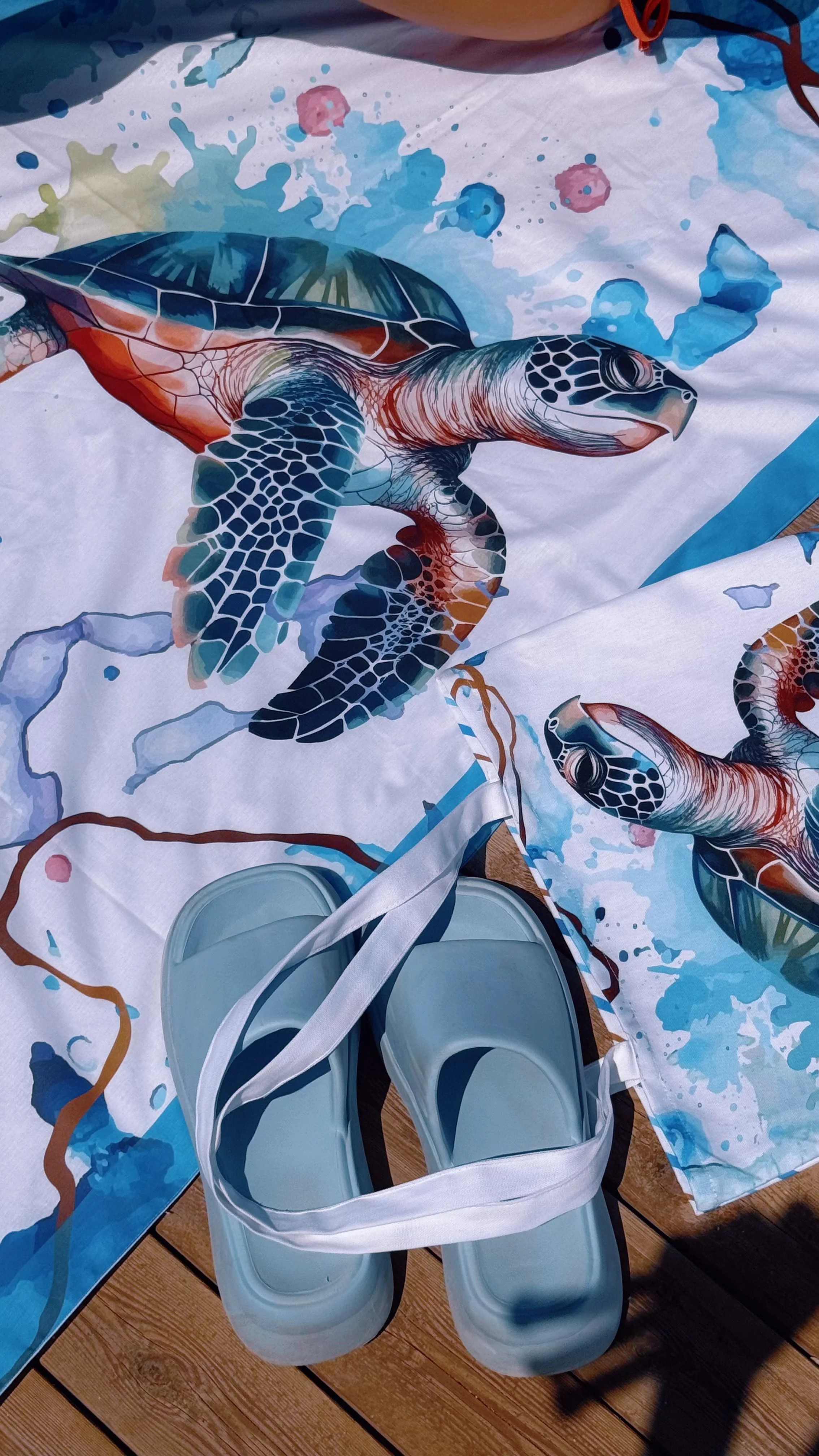 Plaj Havlusu Turtle Desenli (Özel Çantalı) 70x150 cm