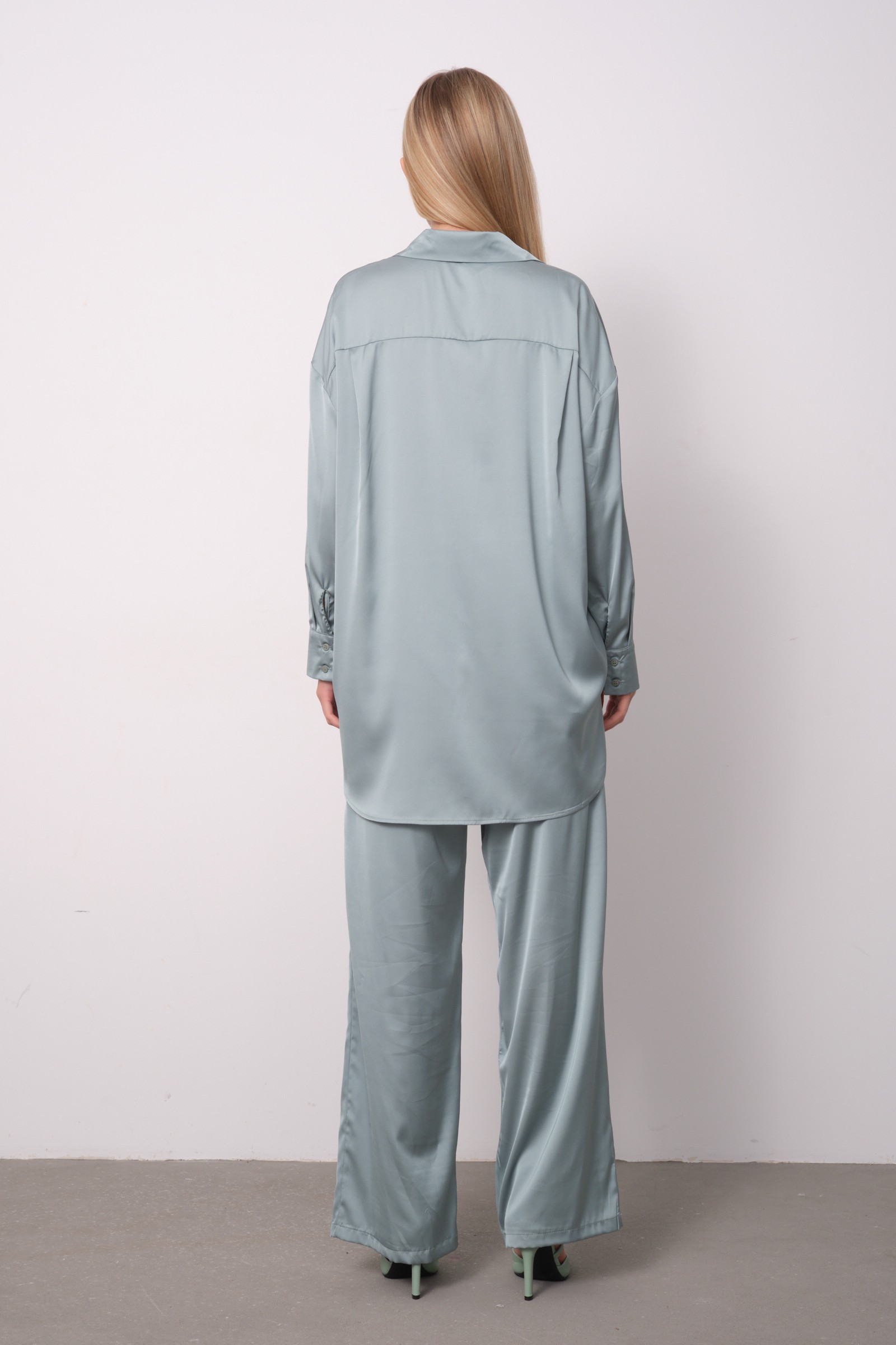 986 Oversize Saten Tunik 