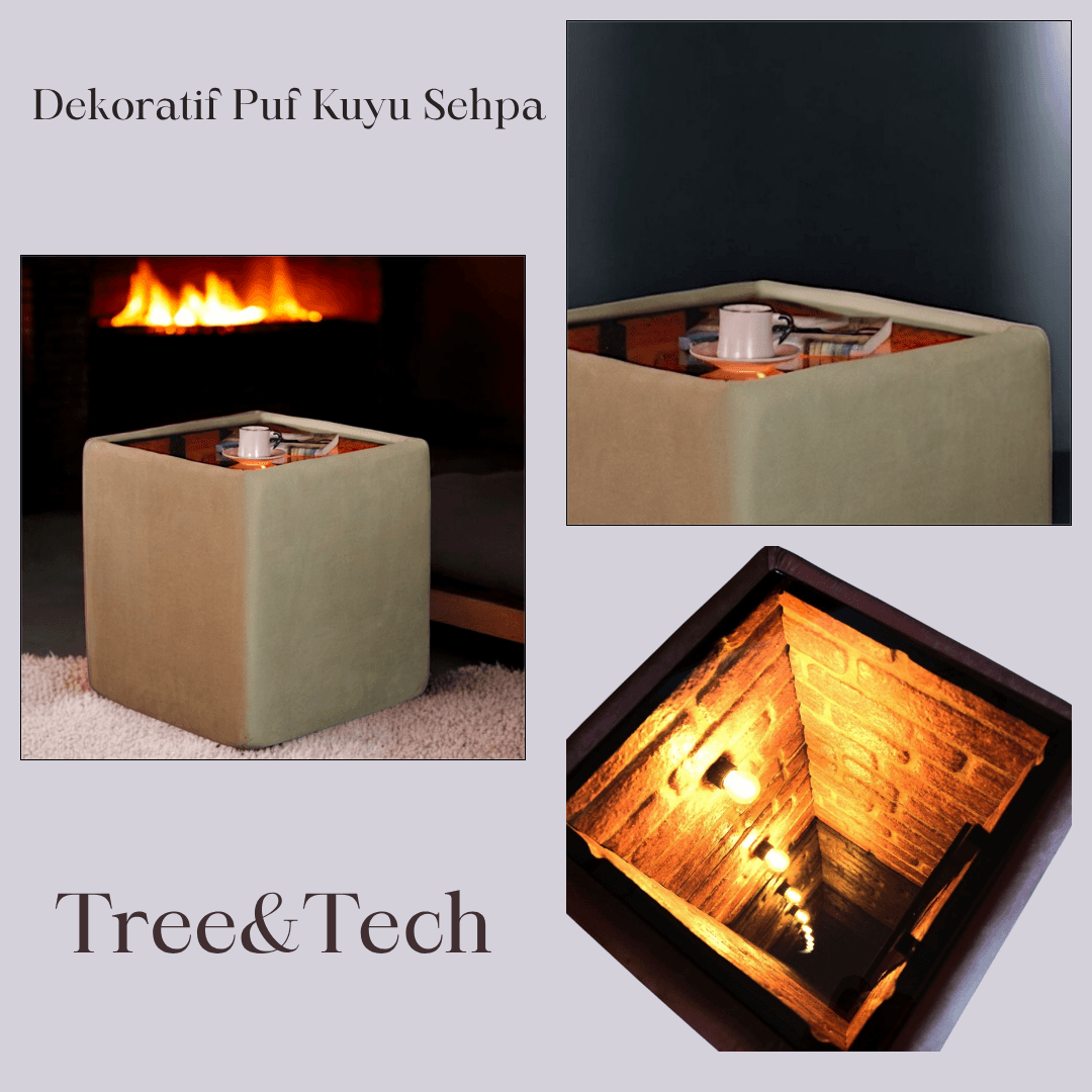 Puf Kuyu Sehpa (Altın)