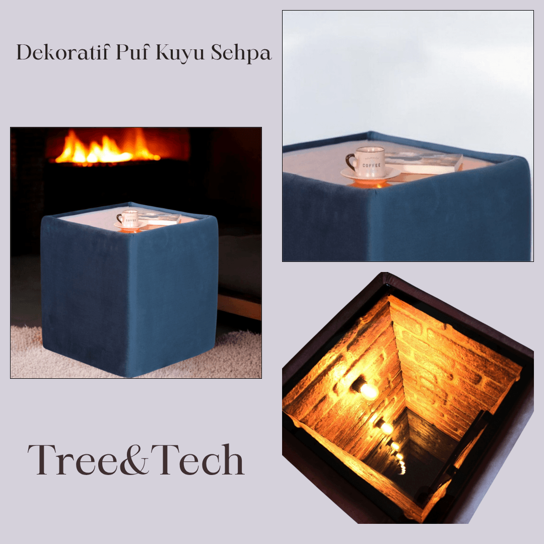 Puf Kuyu Sehpa (Gece Mavisi)