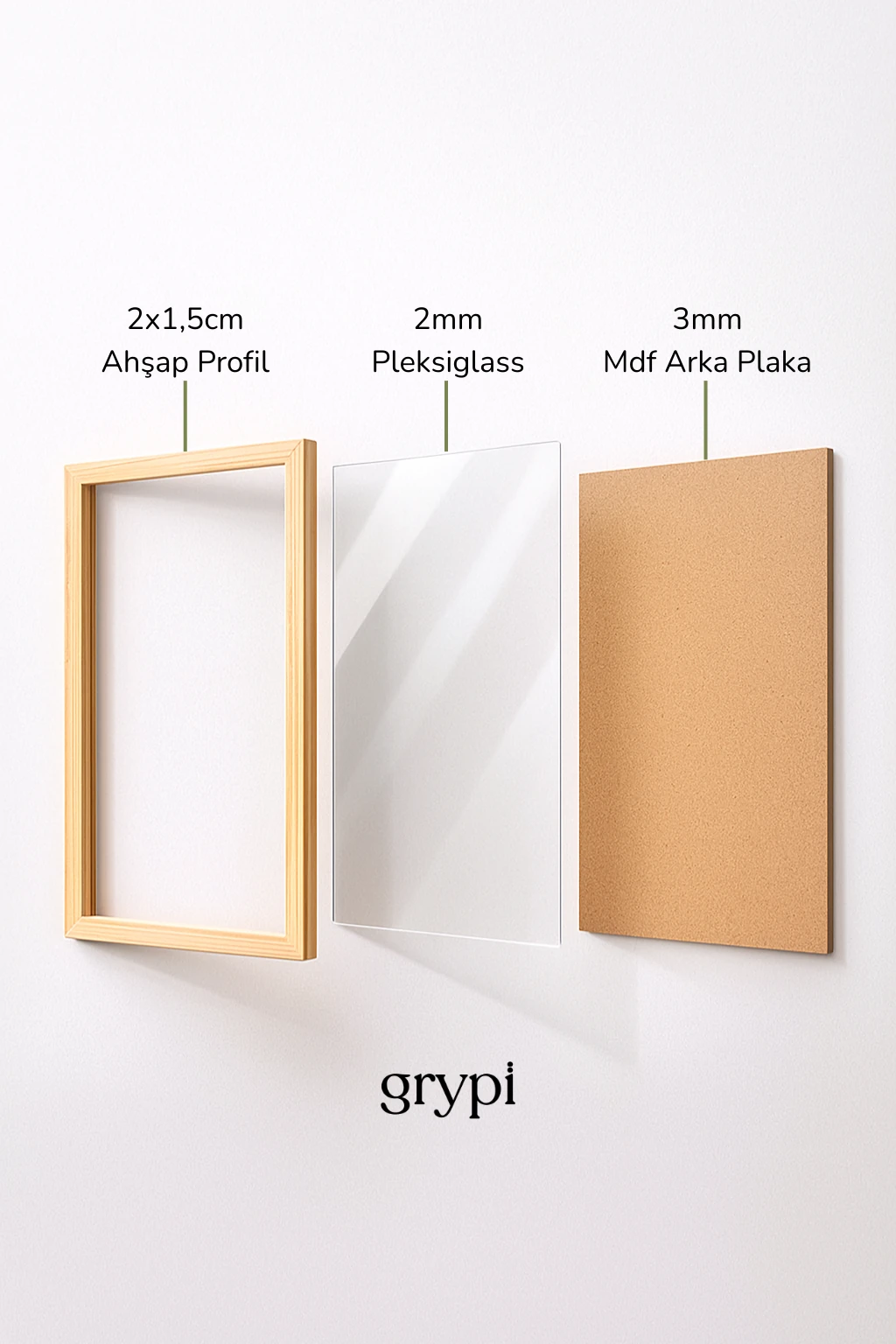 Doğal Ahşap Çerçeve | 3'lü Set