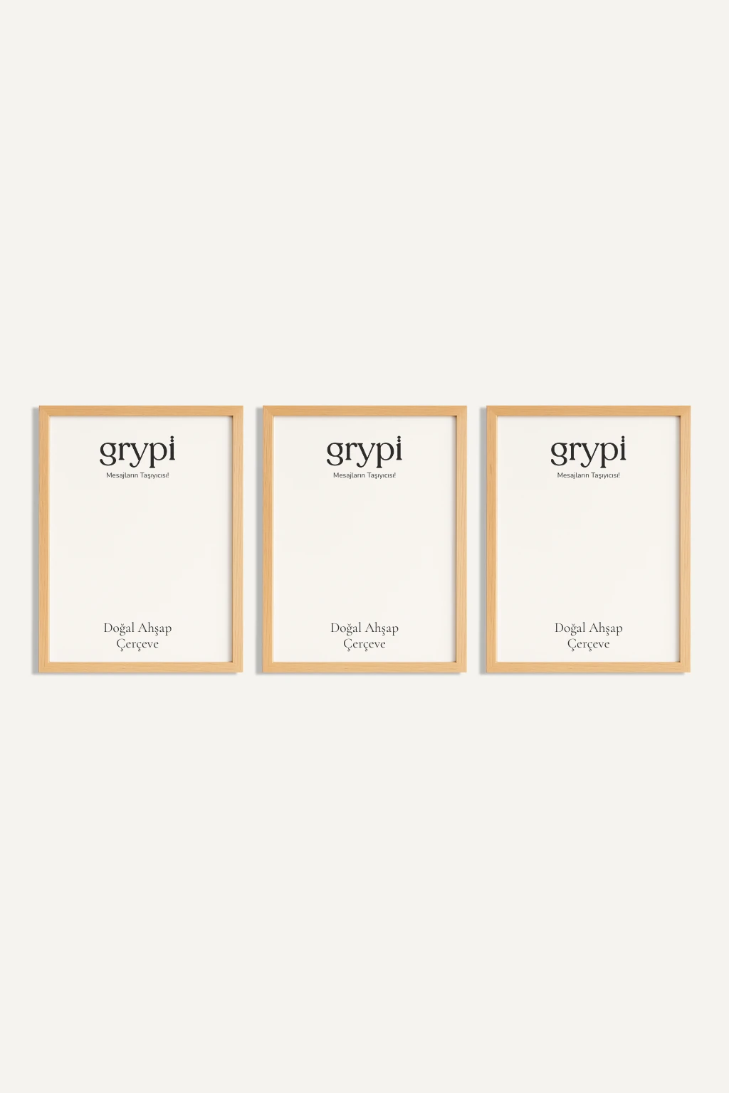 Doğal Ahşap Çerçeve | 3'lü Set - 15x21