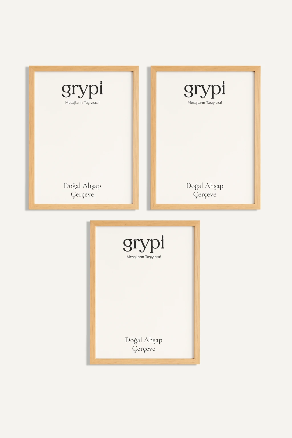 Doğal Ahşap Çerçeve | 3'lü Set