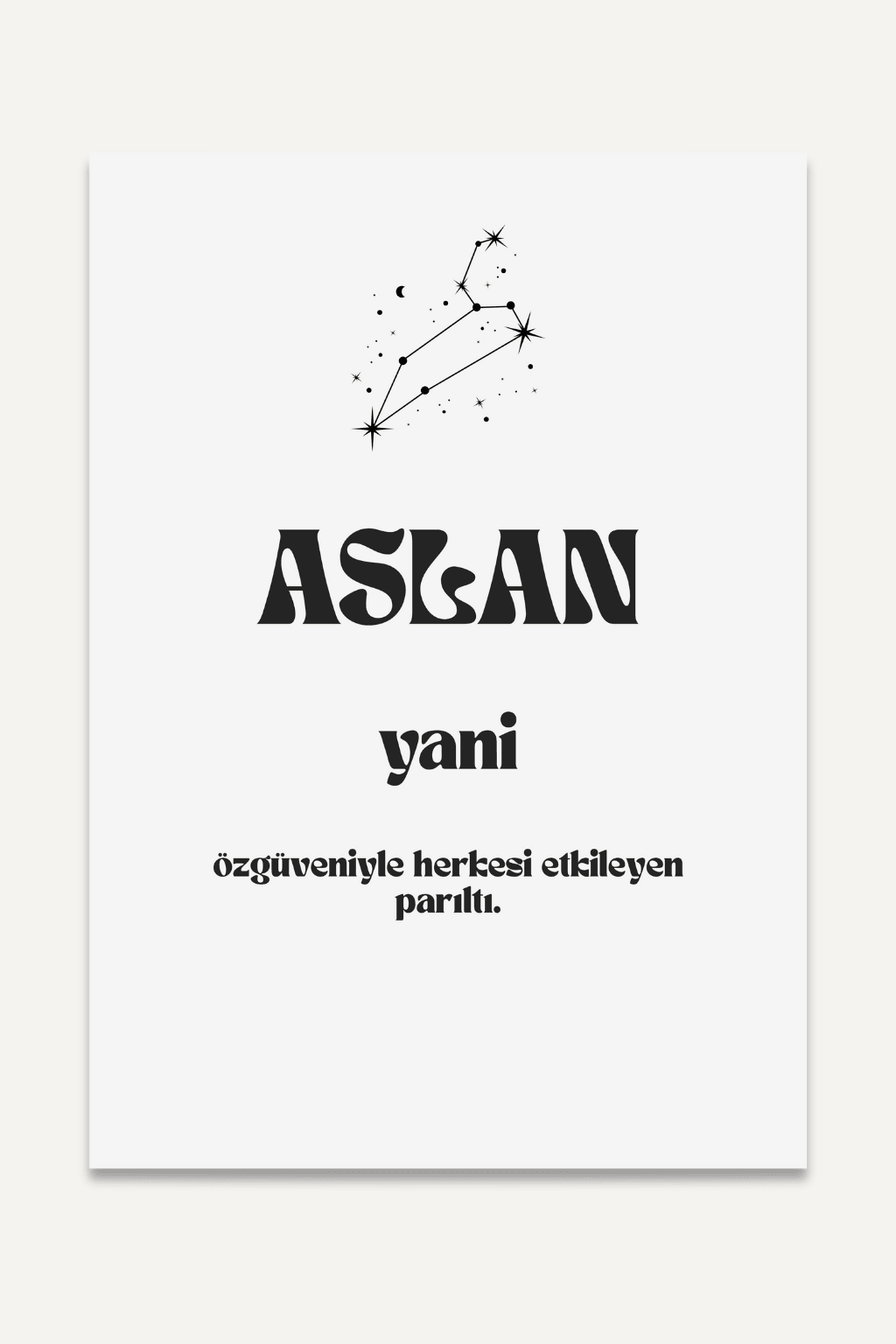 Aslan yani...