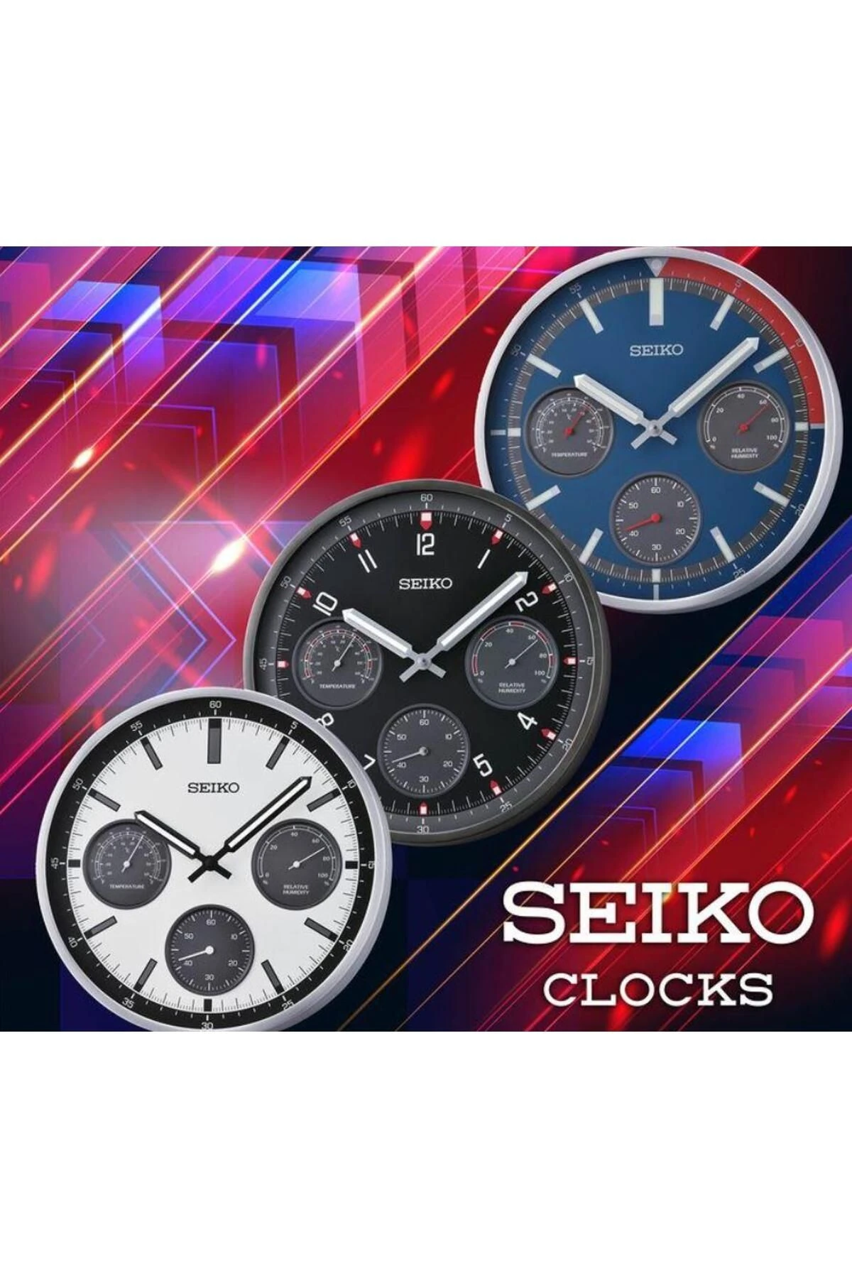 QXA822S ALÜMİNYUM KASA TERMOMETRE VE NEMÖLÇER DUVAR SAATİ