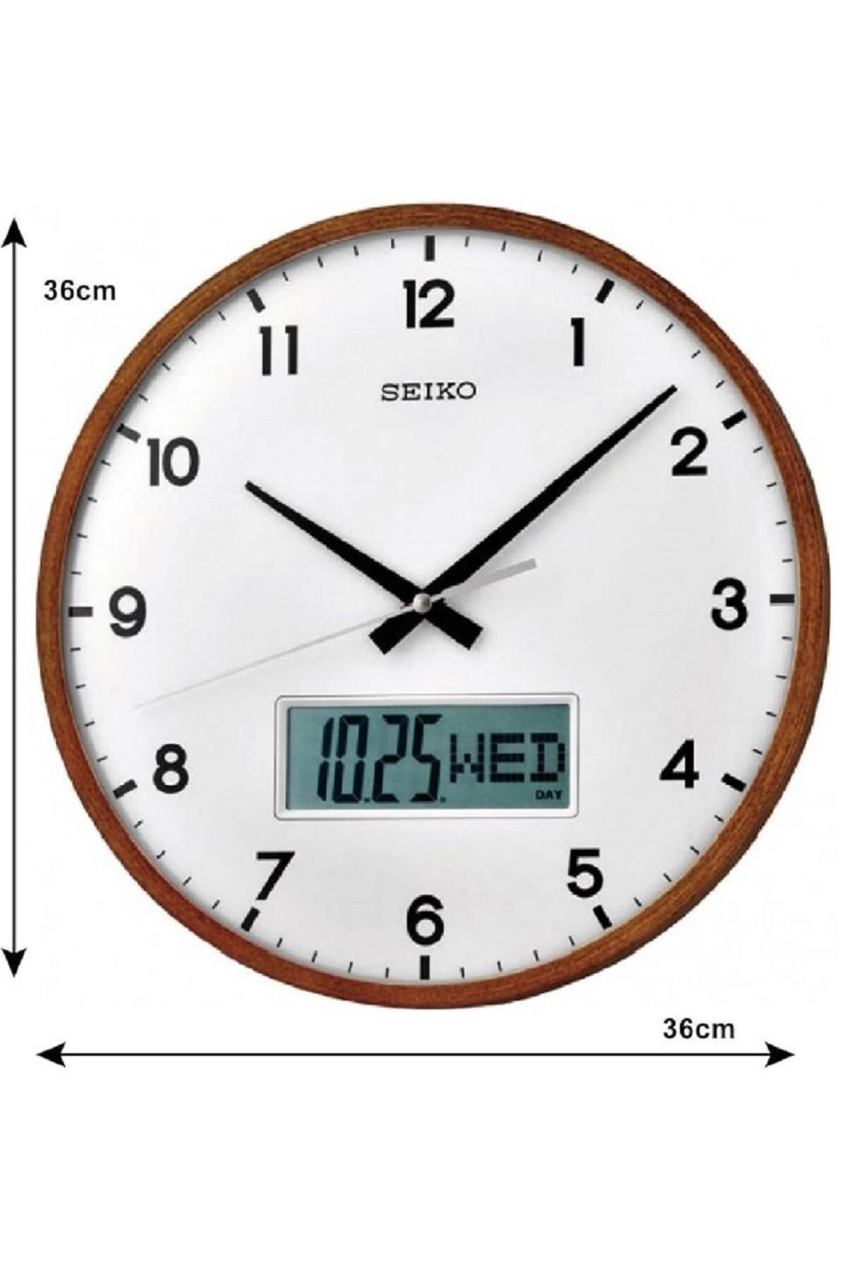 Clock Qxl008b Akçaağaç Ahşap Kasa Dijital Takvimli Duvar Saati