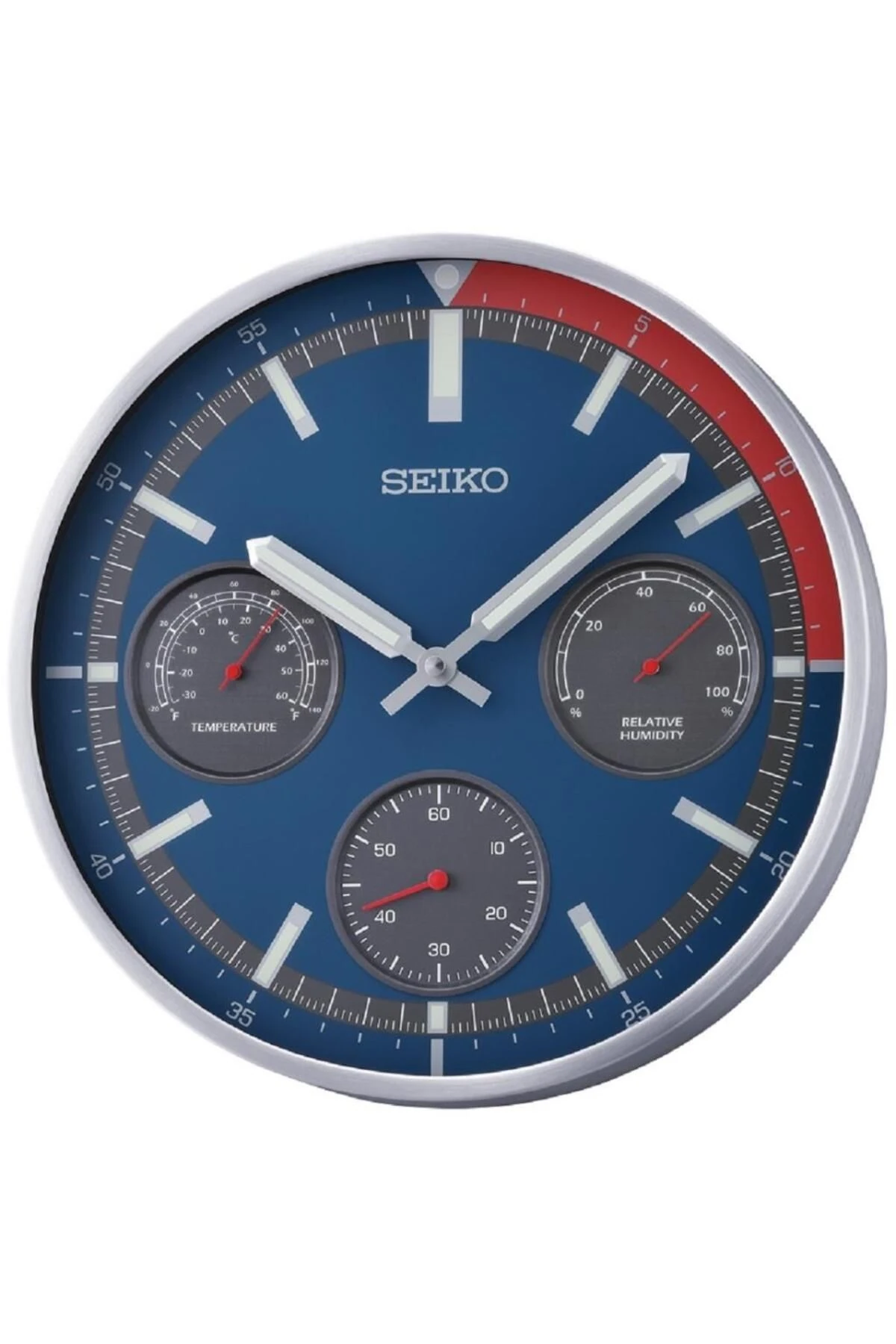 QXA822S ALÜMİNYUM KASA TERMOMETRE VE NEMÖLÇER DUVAR SAATİ