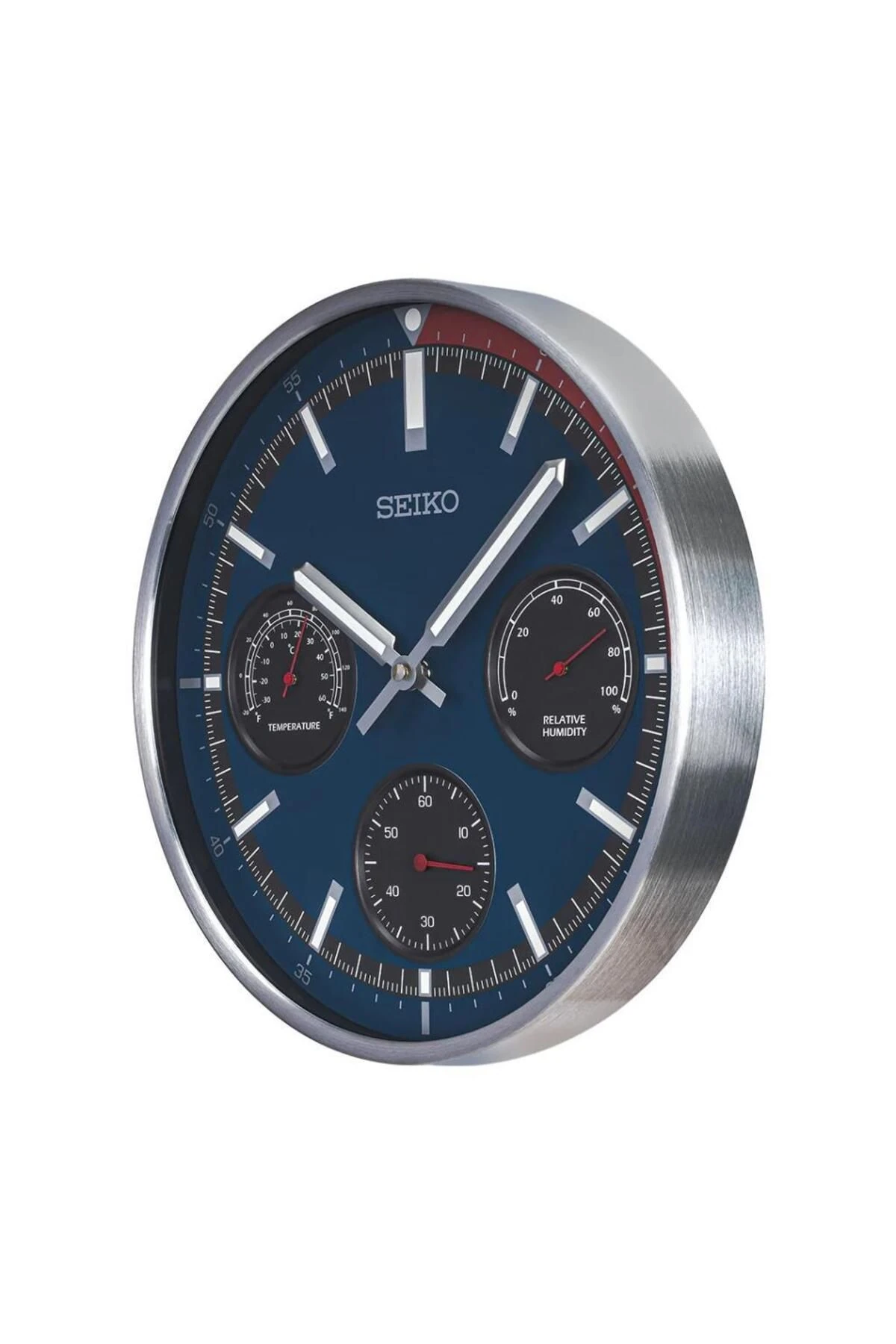 QXA822S ALÜMİNYUM KASA TERMOMETRE VE NEMÖLÇER DUVAR SAATİ