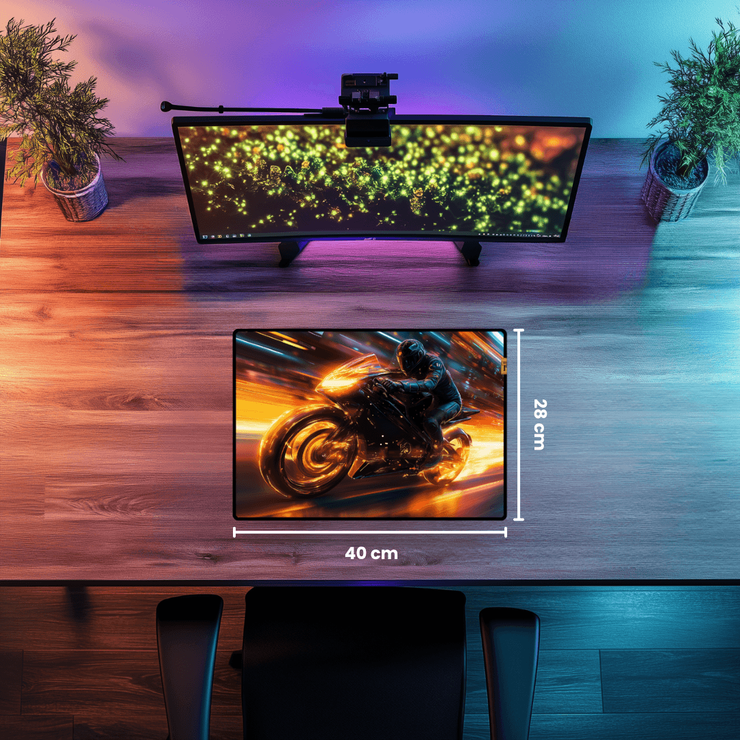 Neon Motorbike - Mouse Pad & Masa Matı