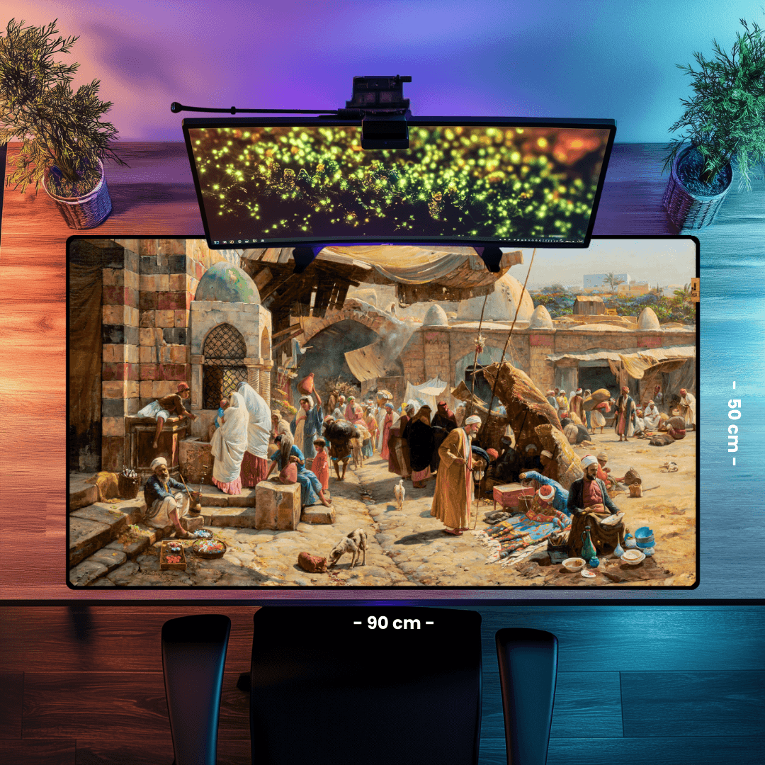 Yafa'da Pazar Yeri (Market in Jaffa) - Gustav Bauernfeind - Mouse Pad & Masa Matı