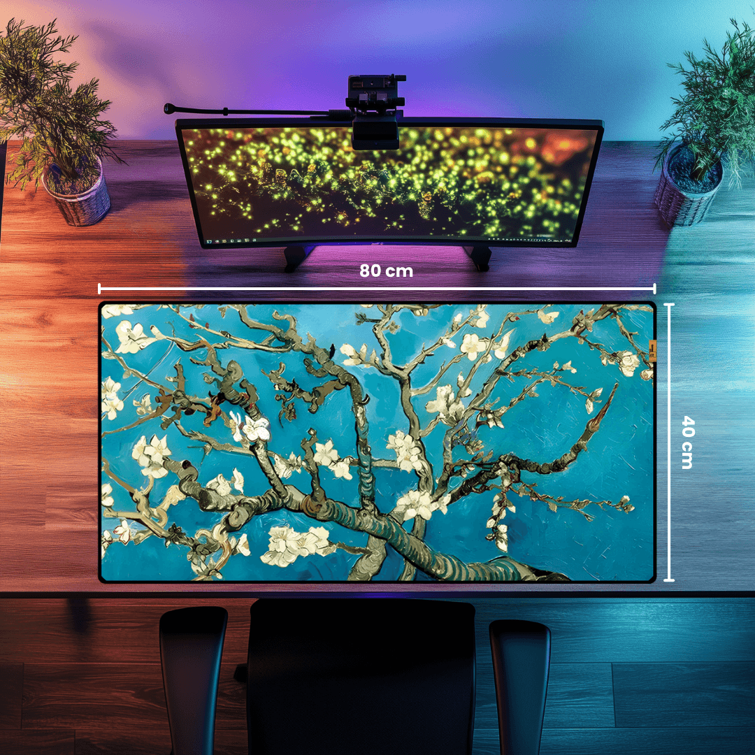 Çiçek Açan Badem Ağacı (Almond Blossoms) - Vincent van Gogh - Mouse Pad & Masa Matı