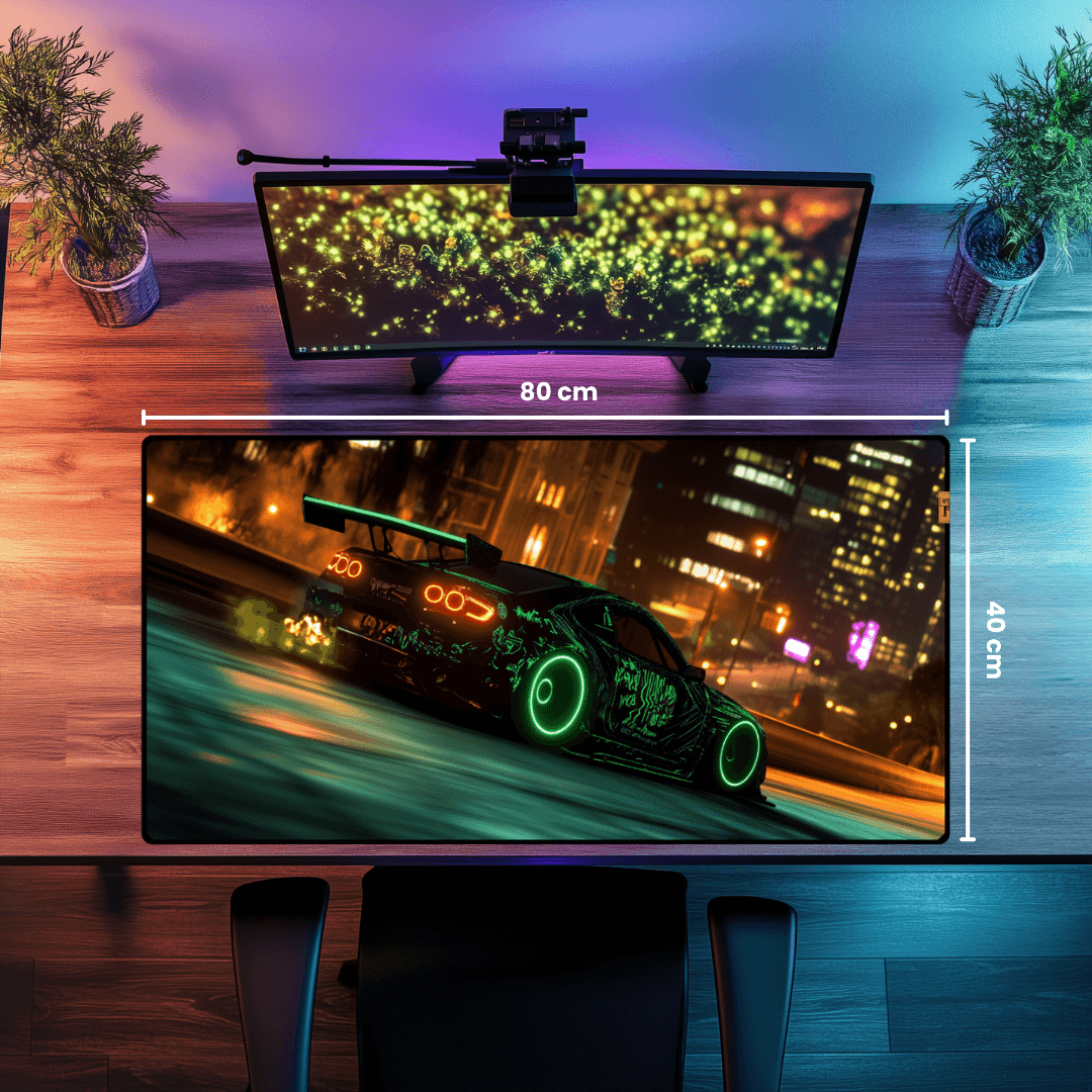 Neon Car - Mouse Pad & Masa Matı