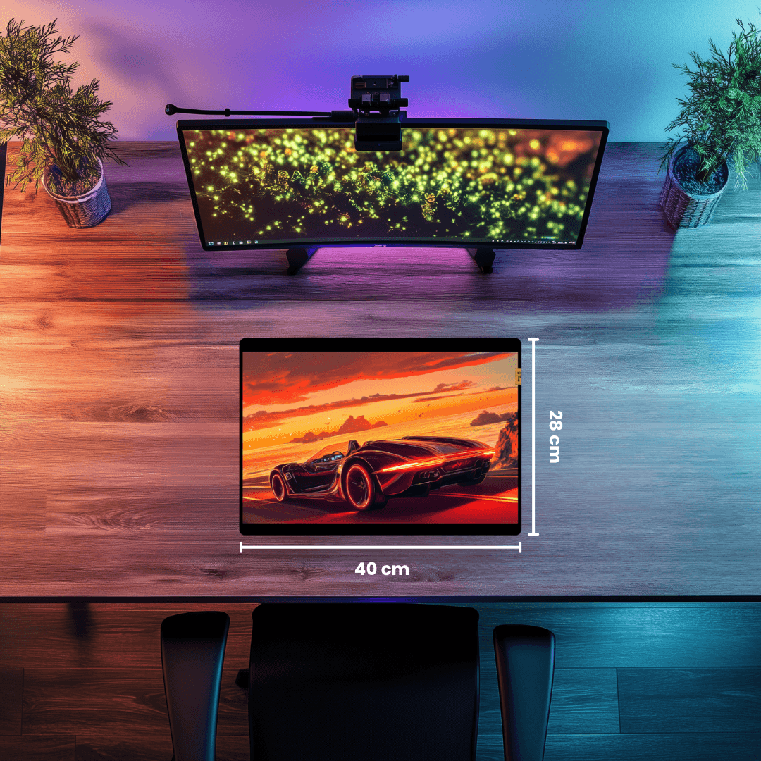 Sunset and Car - Mouse Pad & Masa Matı