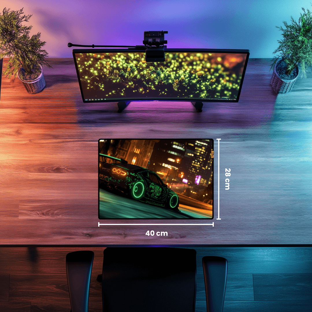 Neon Car - Mouse Pad & Masa Matı