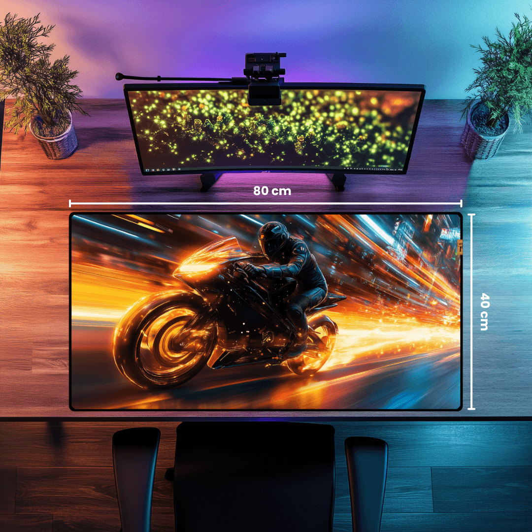 Neon Motorbike - Mouse Pad & Masa Matı