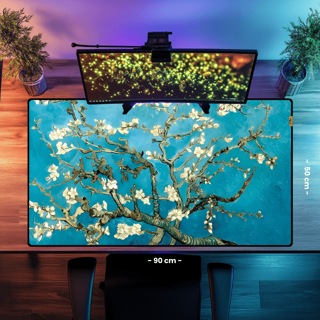 Çiçek Açan Badem Ağacı (Almond Blossoms) - Vincent van Gogh - Mouse Pad & Masa Matı