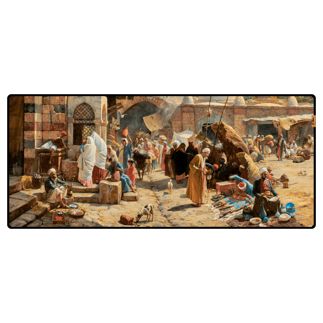 Yafa'da Pazar Yeri (Market in Jaffa) - Gustav Bauernfeind - Mouse Pad & Masa Matı