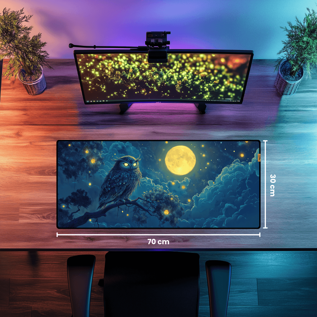 Gece Baykuş - Mouse Pad & Masa Matı