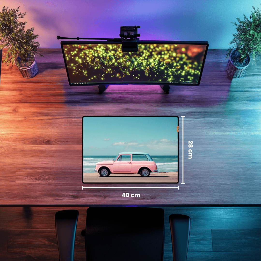 Pink Car - Mouse Pad & Masa Matı