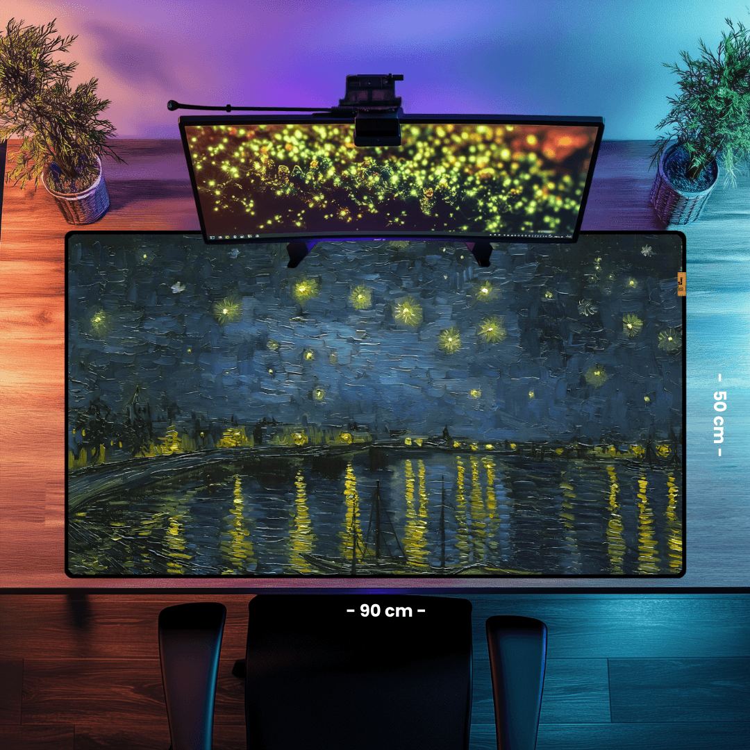 Rhone Üzerinde Yıldızlı Gece (Starry Night on the Rhone) - Vincent van Gogh - Mouse Pad & Masa Matı