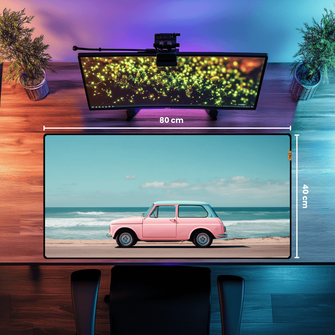 Pink Car - Mouse Pad & Masa Matı