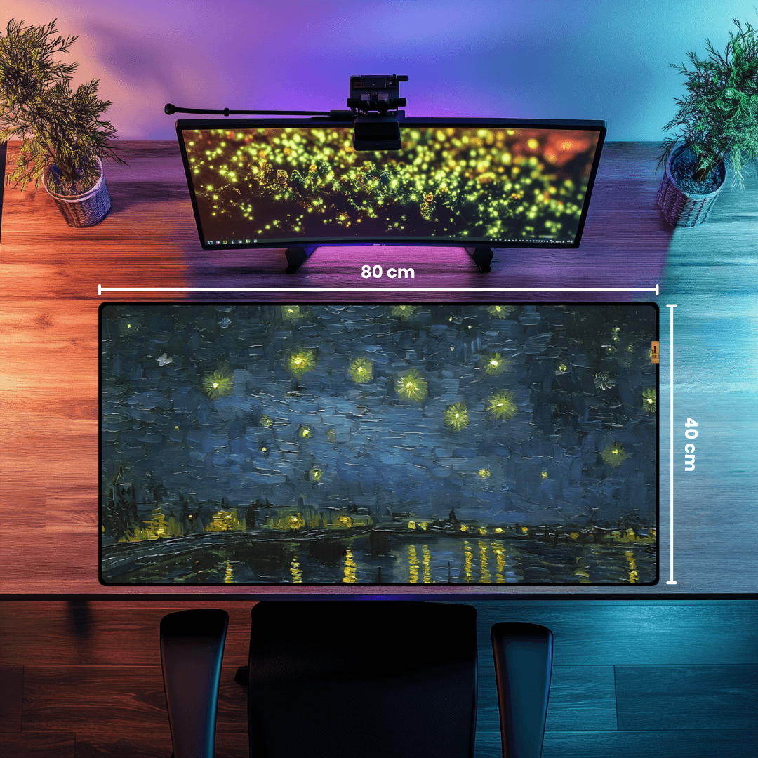 Rhone Üzerinde Yıldızlı Gece (Starry Night on the Rhone) - Vincent van Gogh - Mouse Pad & Masa Matı