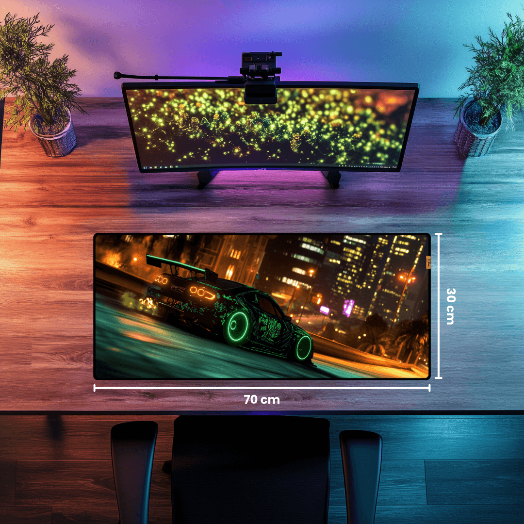 Neon Car - Mouse Pad & Masa Matı