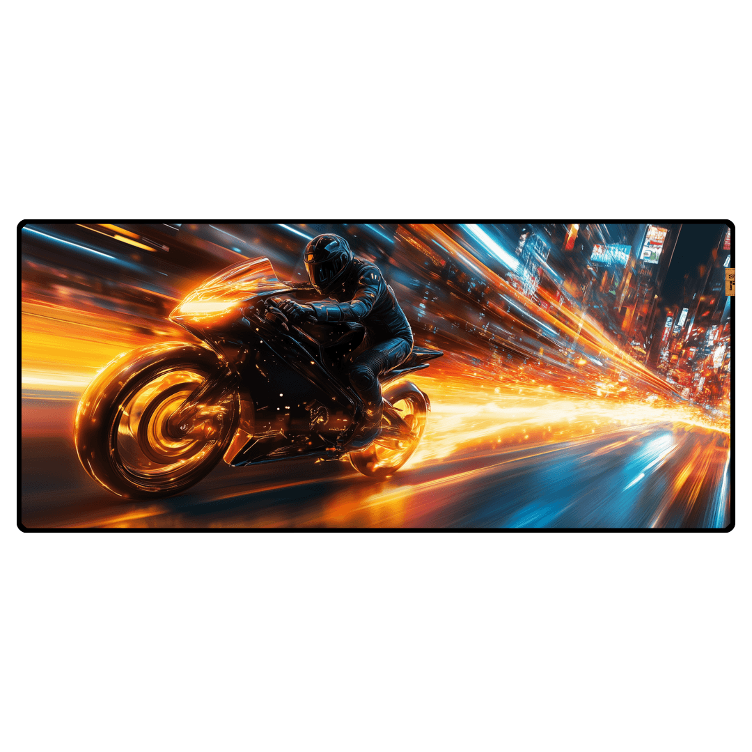 Neon Motorbike - Mouse Pad & Masa Matı