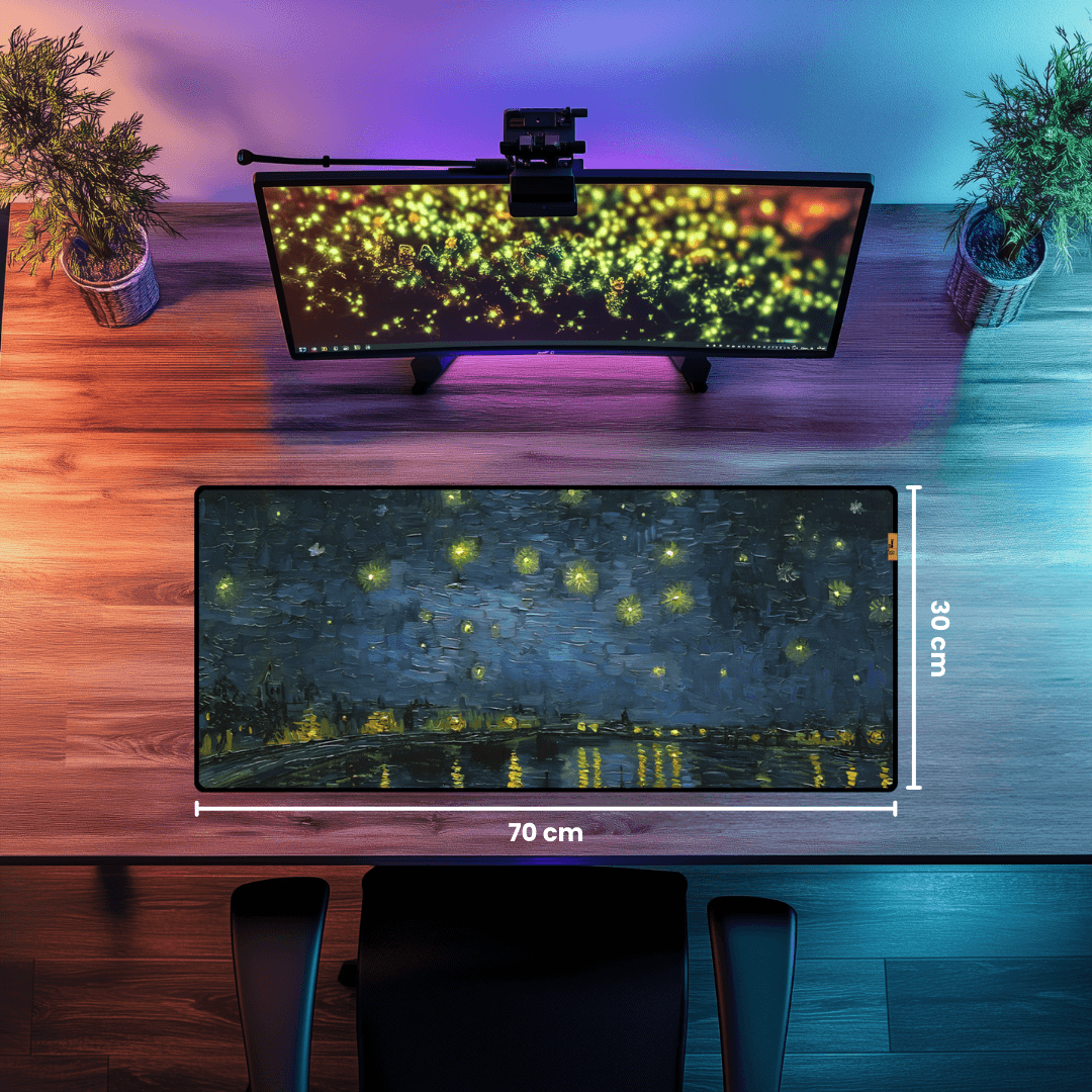 Rhone Üzerinde Yıldızlı Gece (Starry Night on the Rhone) - Vincent van Gogh - Mouse Pad & Masa Matı