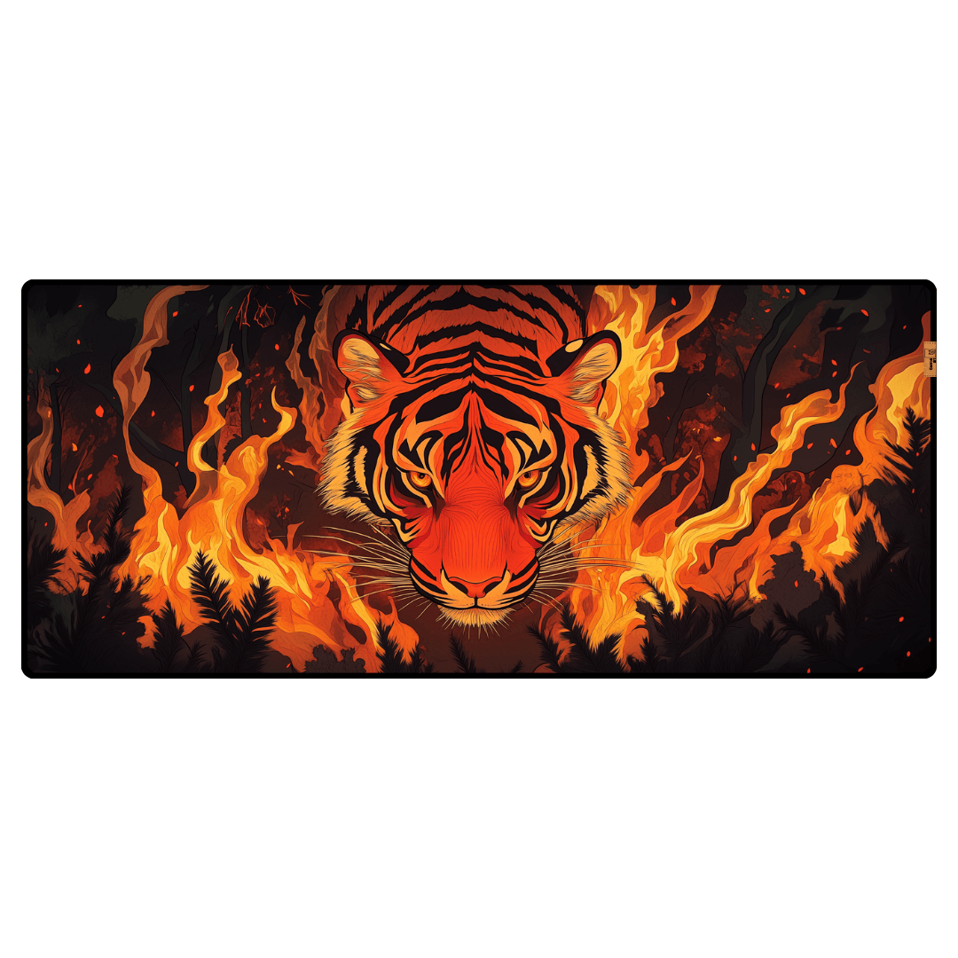 Alevler Arasında Kaplan - Mouse Pad & Masa Matı