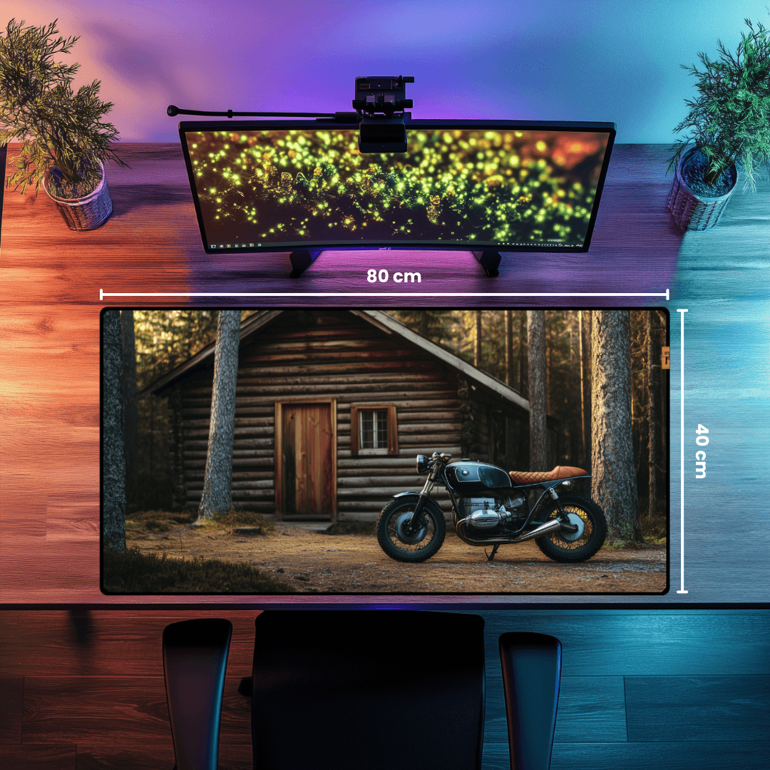 Motorcycle and Peace - Mouse Pad & Masa Matı