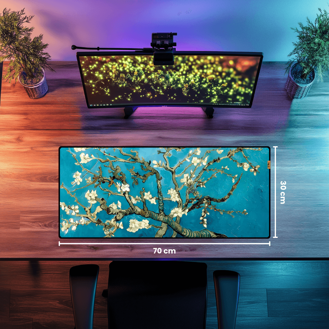 Çiçek Açan Badem Ağacı (Almond Blossoms) - Vincent van Gogh - Mouse Pad & Masa Matı