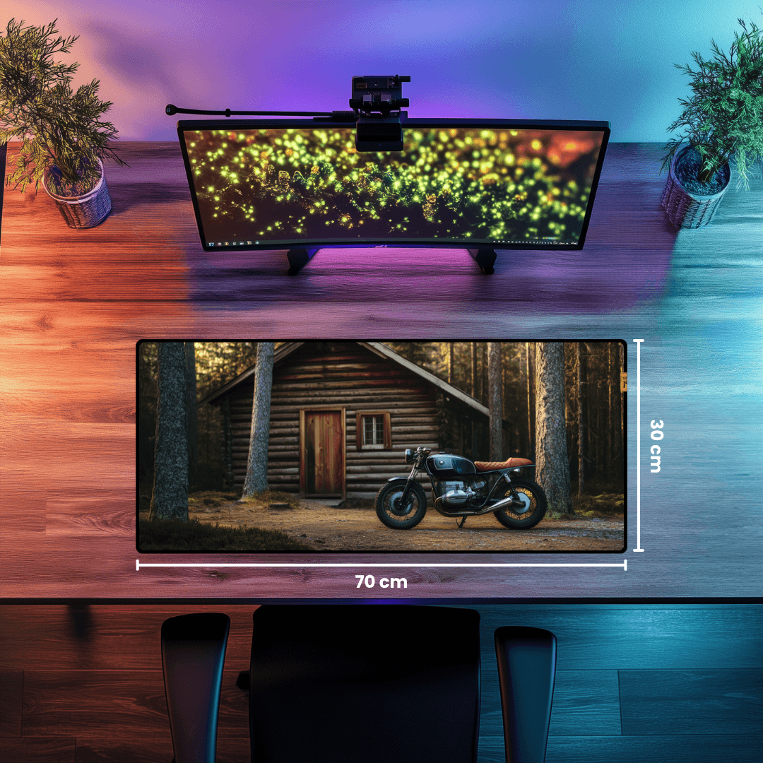 Motorcycle and Peace - Mouse Pad & Masa Matı