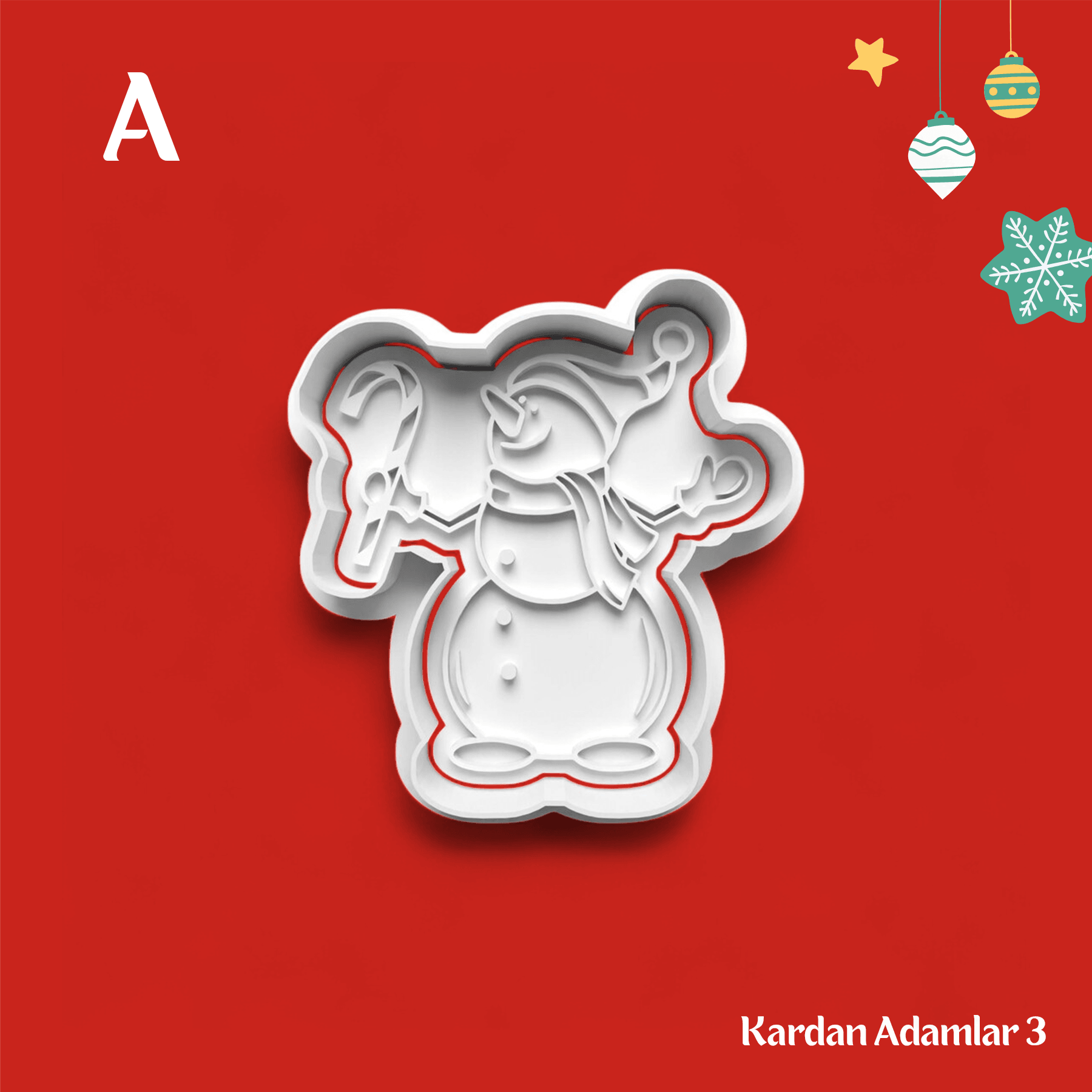 Kardan Adamlar 3 - Kurabiye Kalıbı Damga ve Kesici Set